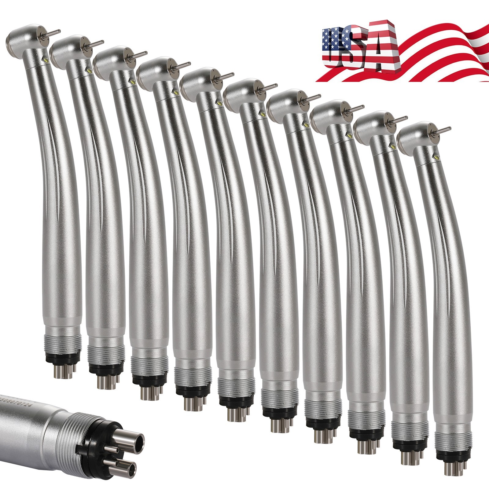 10*Dental PANA Max High Speed LED Handpieces NSK Type Internal Triple Spray Push
