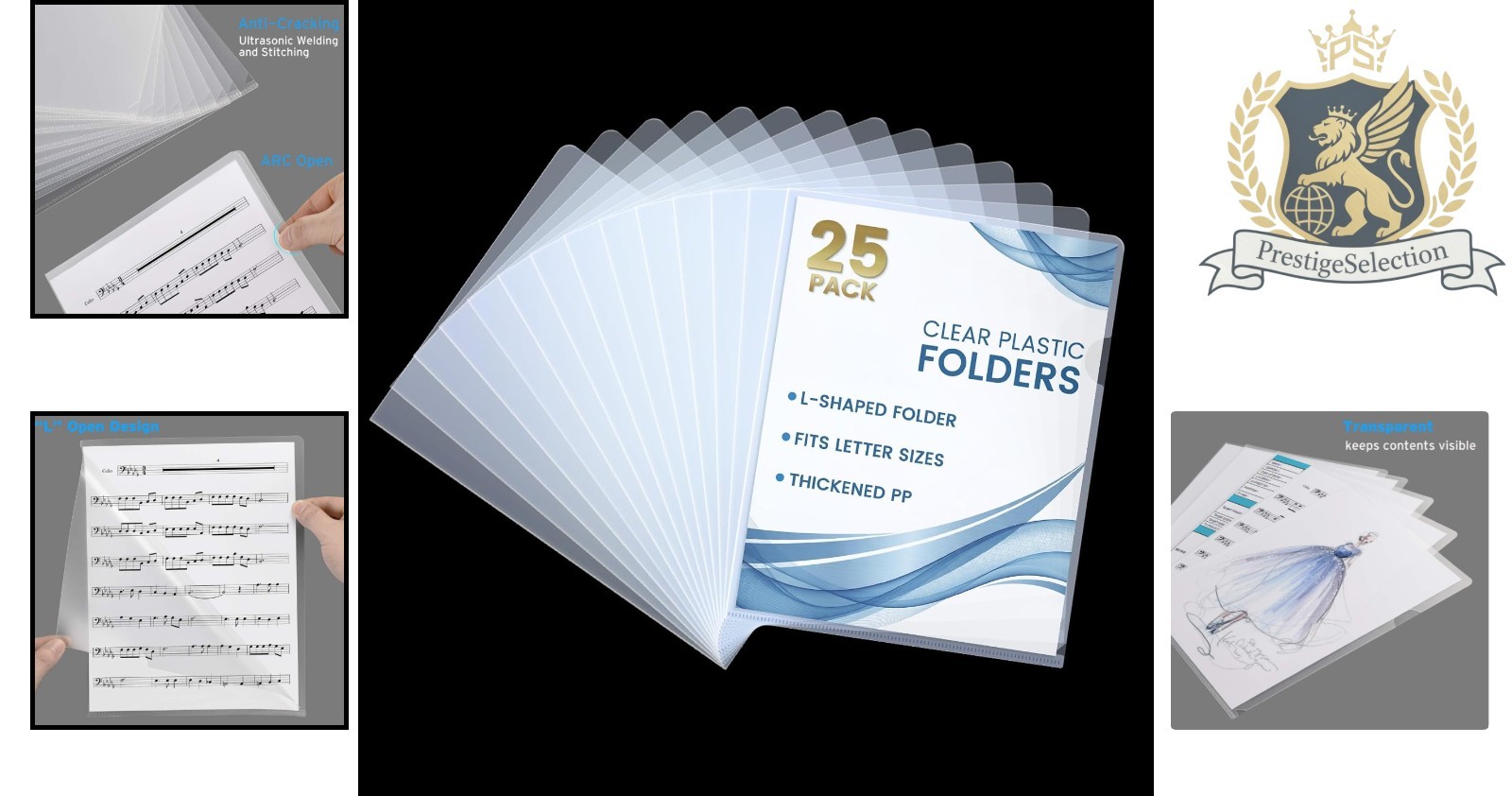 Quality 25 Clear Document Sleeves – Letter Size, Easy Thumb Opening