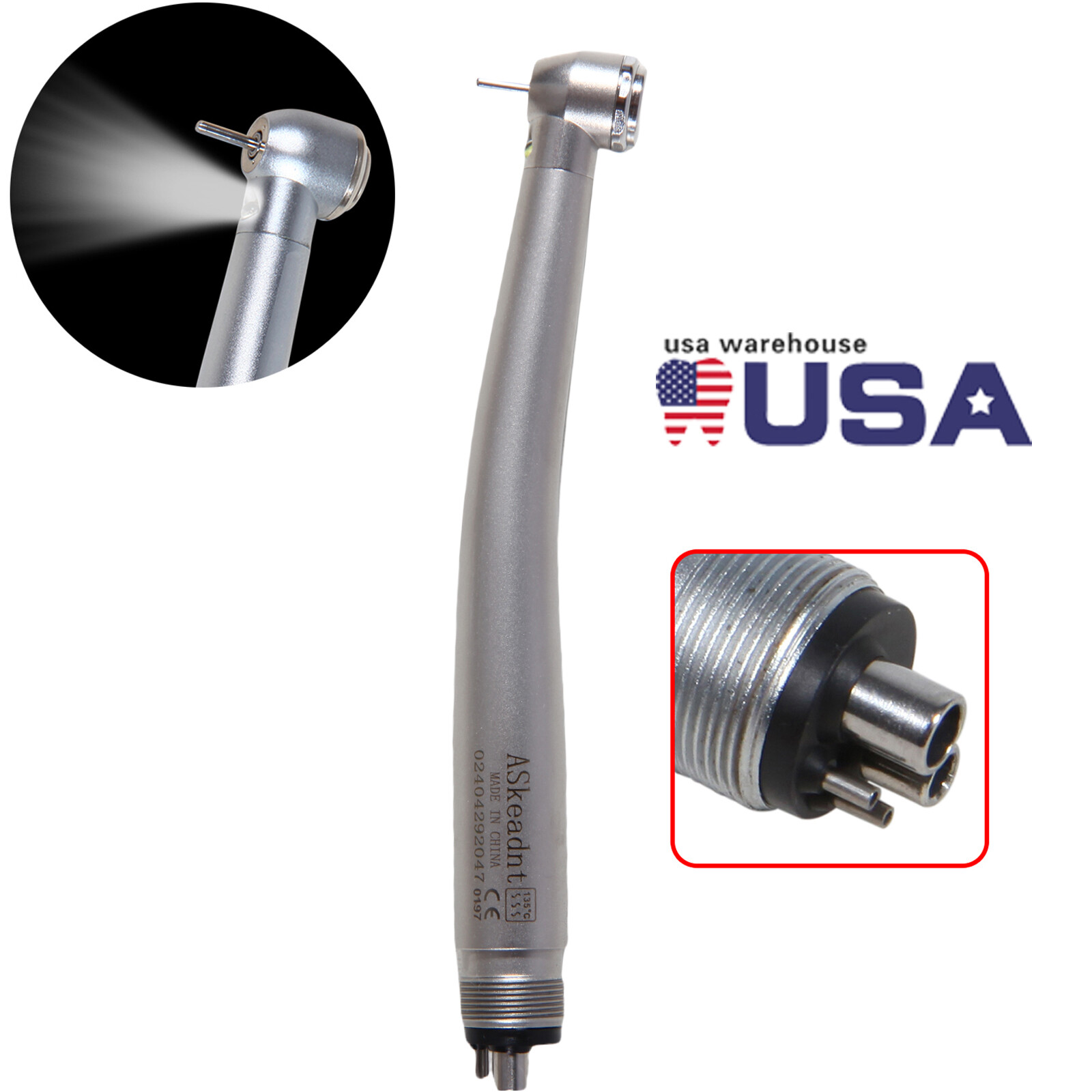 10 Dental PANA Max High Speed LED Handpieces NSK Type Internal Triple Spray Push