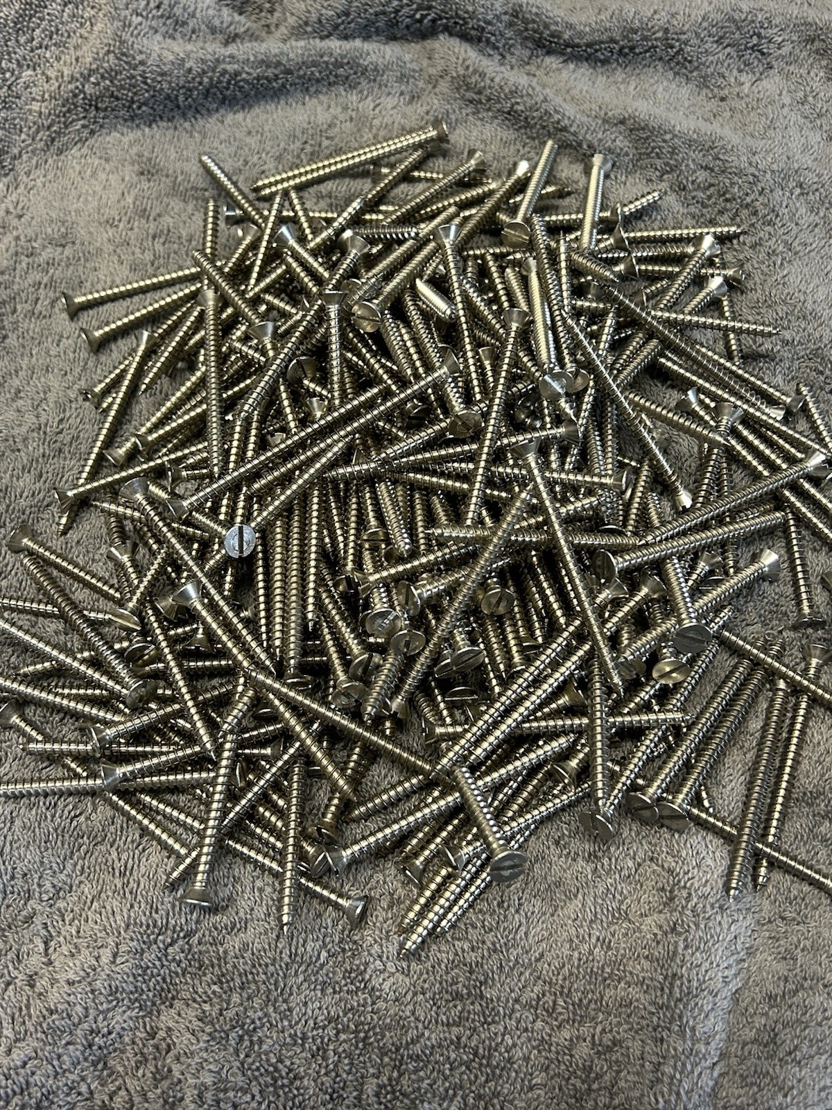 Lot Of 5 Pounds 3 Inch Flat Head Slotted Stainless Steel Deck Screws + 1 Inch