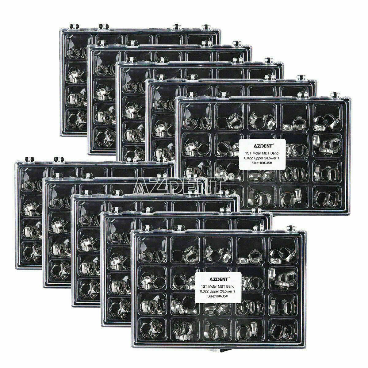 80PCS Bandas dentales ortodoncia para el primer molar con tubos bucales MBT 022