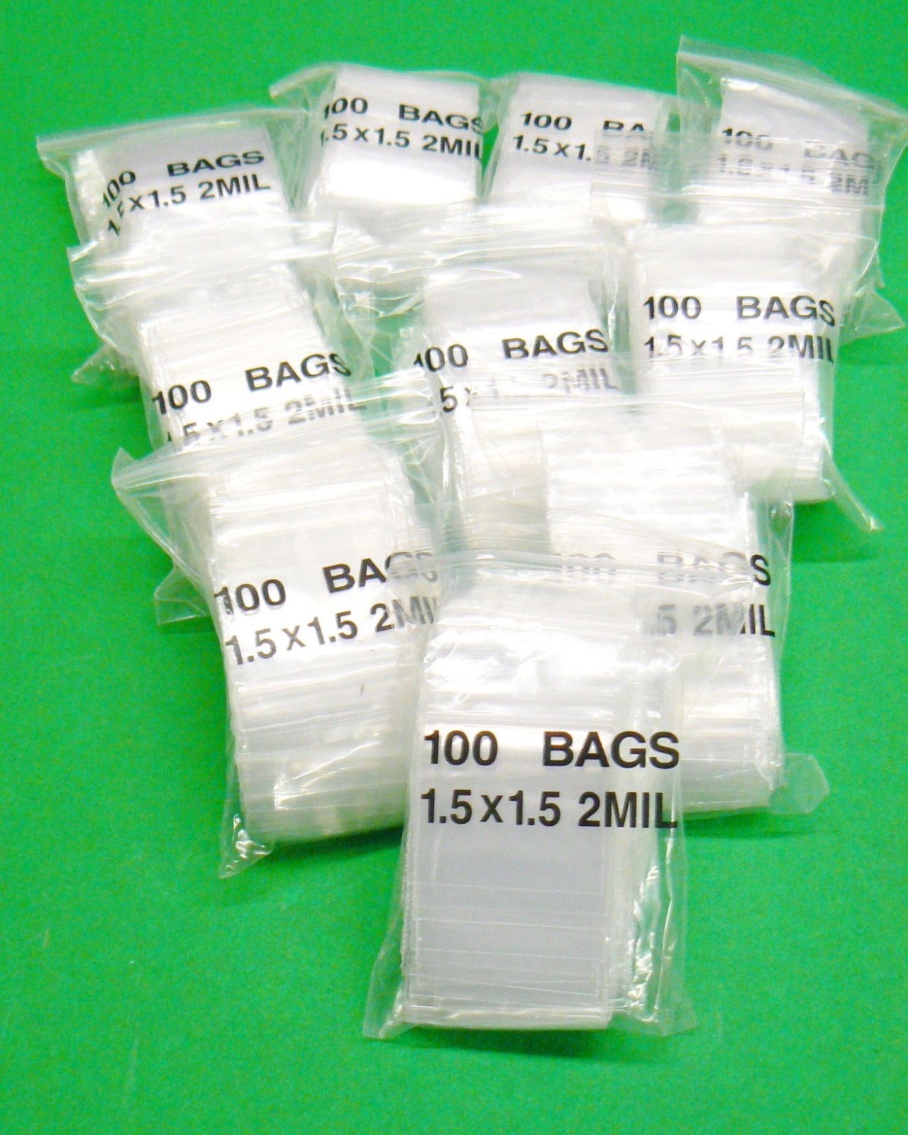 1-1/2″ Clear Reclosable Bags Poly 2mil Square Baggies 1.5″ x 1.5″ Top Lock 1000