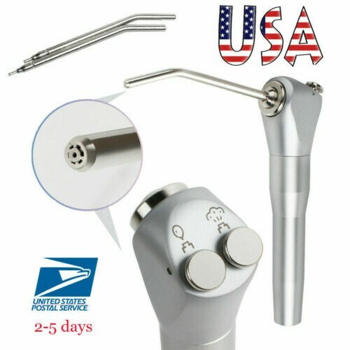 Dental Tri-3 Way Air Water Syringe Spray Triple Handpiece ^ 2 Nozzles Tips Tubes