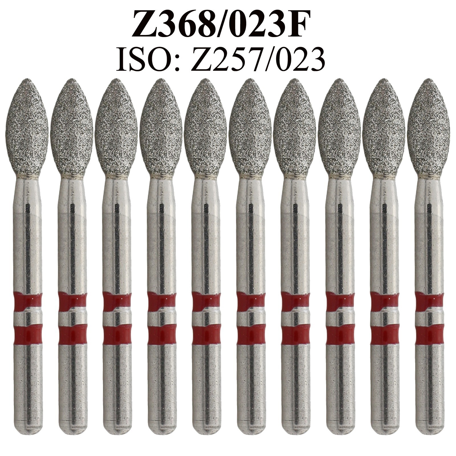 Dental Zirconia Diamond Burs Football Fine Z368/023F FG Bur High Speed Burr Red