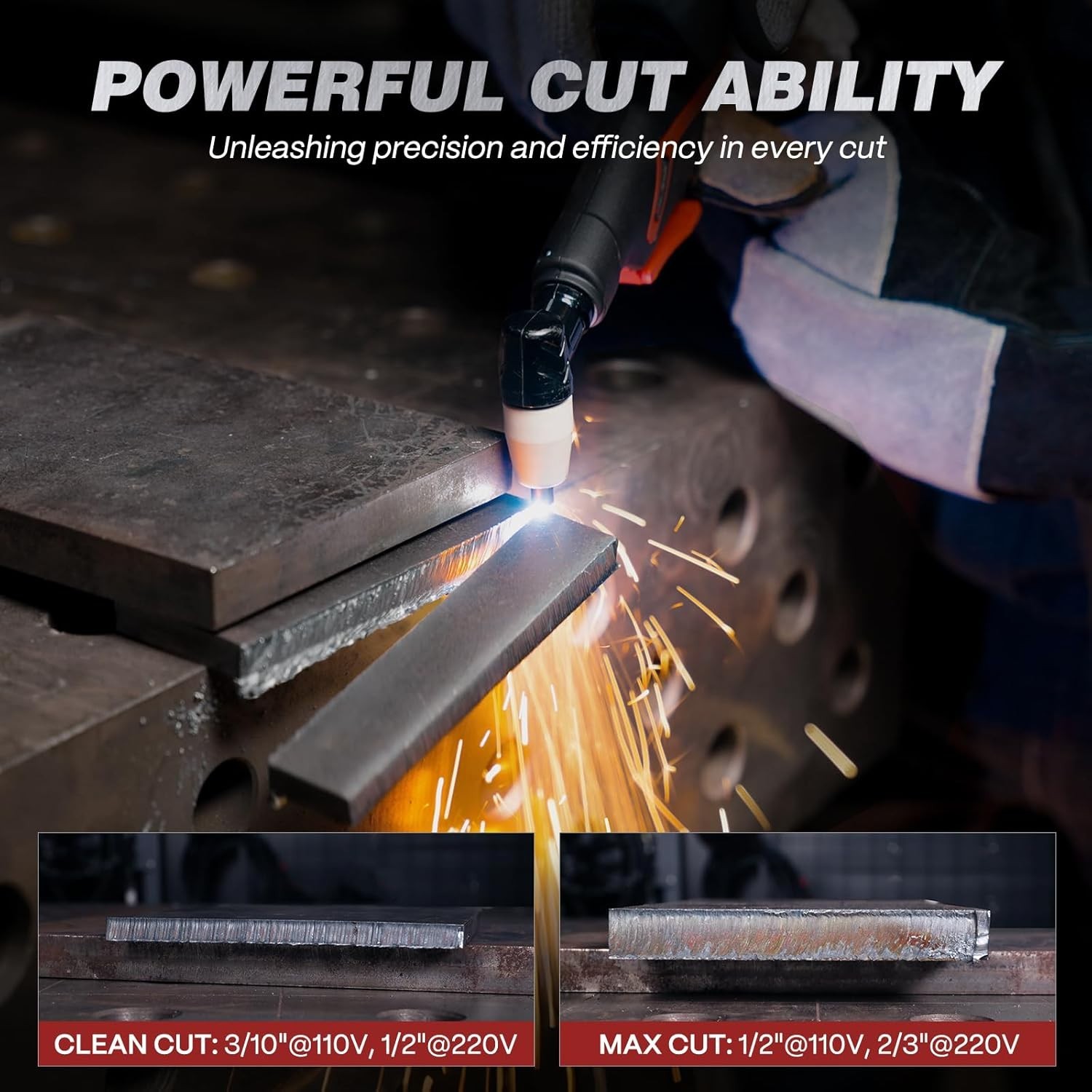 Professional-Grade Plasma Cutter: 1/2 Inch Clean Cuts & Smart Cooling System