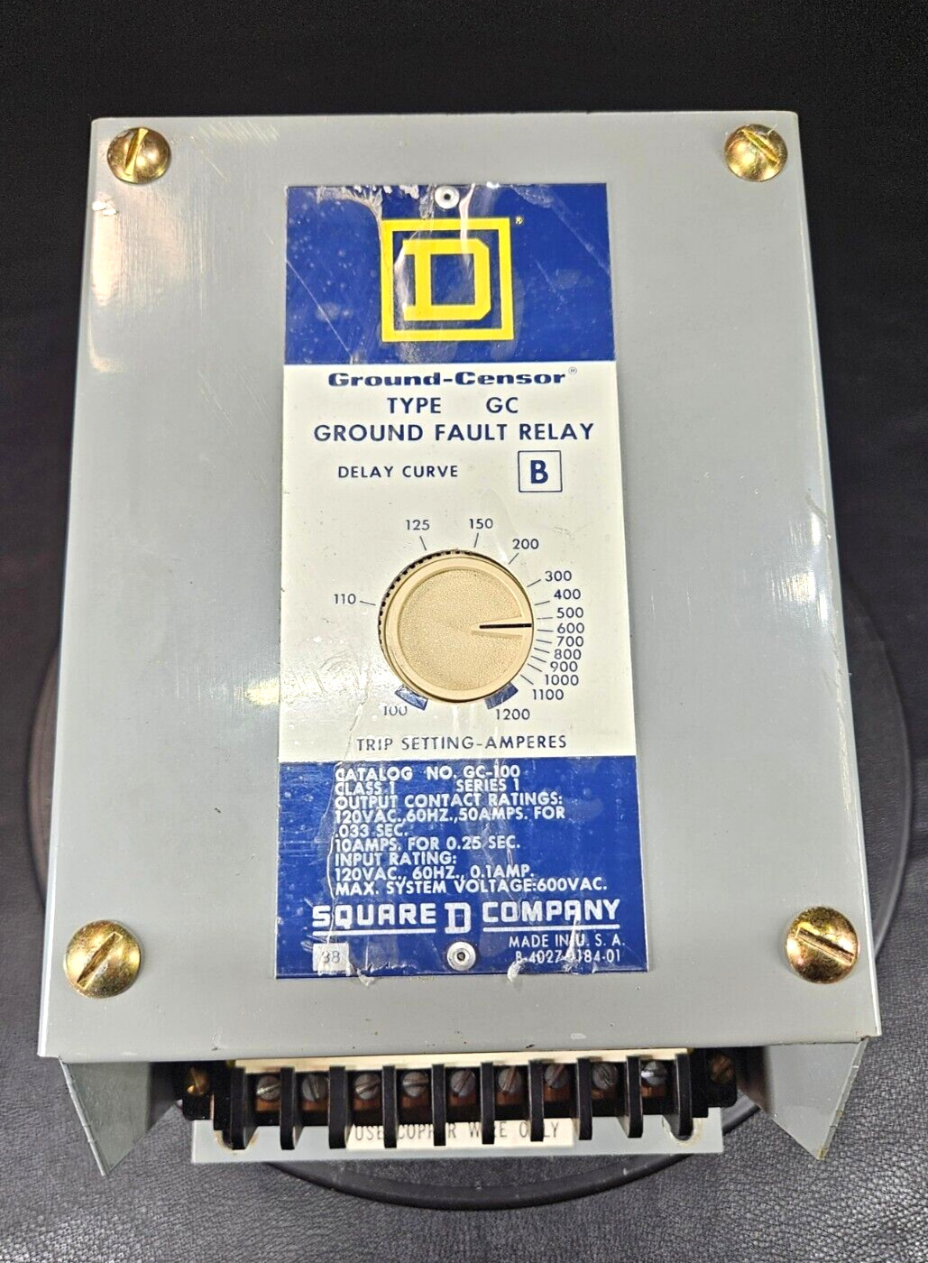 Square D Ground-Censor Type GC Ground Fault Relay No GC-100 120V FAST SHIP!?✅