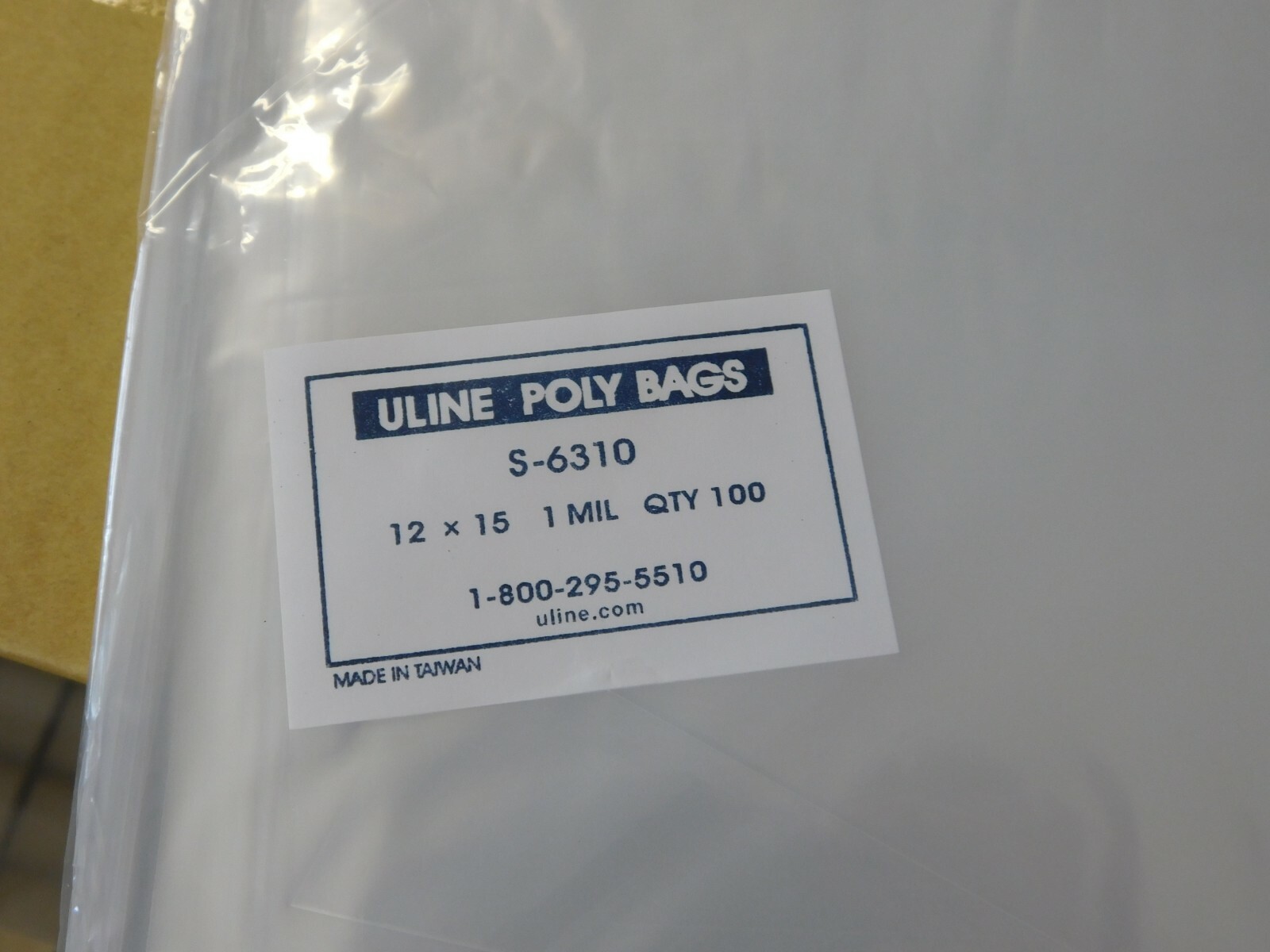 12×15 1 MIL Clear Poly Plastic Bags. 100 count.