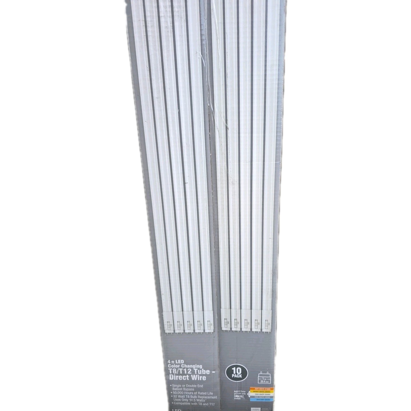 LED 10PK 32-Watt 4 ft. Linear T8/T12, Selectable (2700K-3000K-3500K-4000K-5000K)