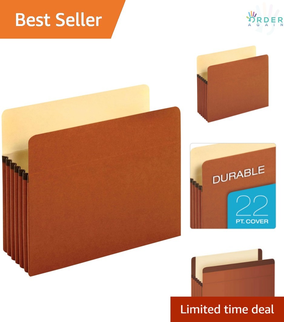 Expanding File Pockets 5.25in Capacity Redrope Reinforced Tyvek for Office Use