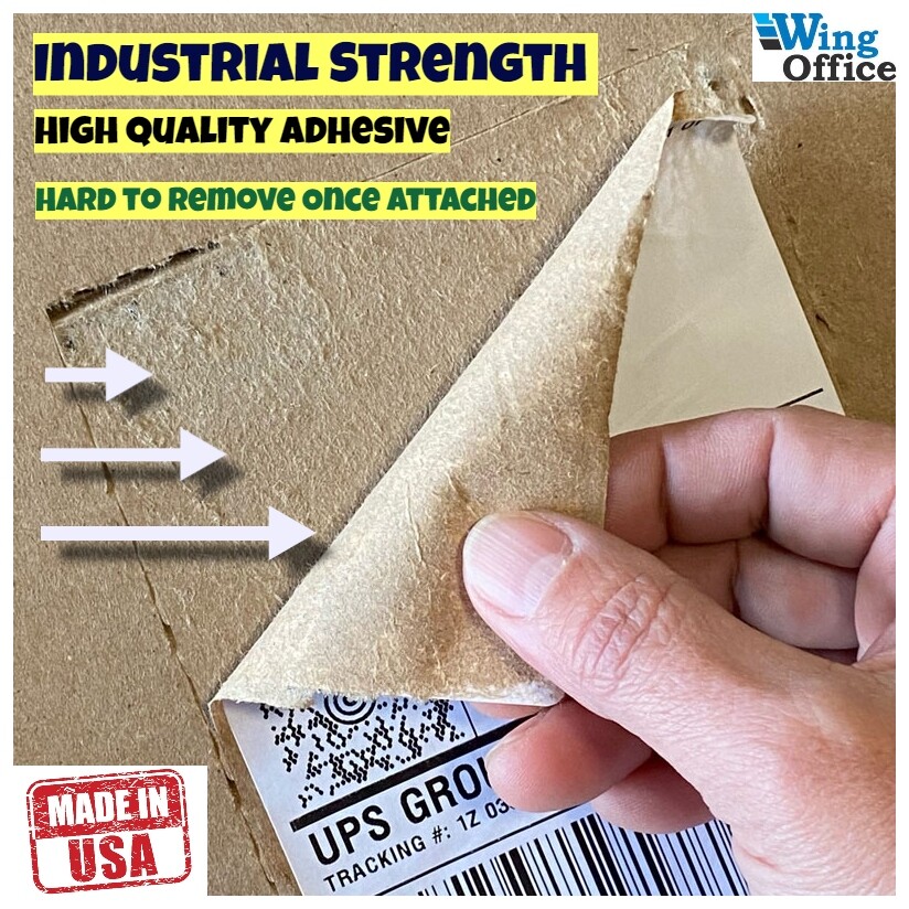 1000 Wing Office SHIPPING LABELS Self Adhesive Round Corners 7.0 X 4.5 USA MADE