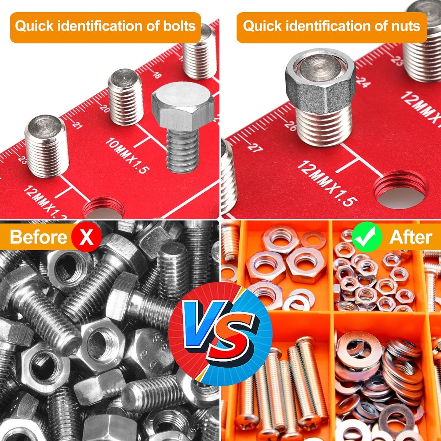 55 Nut and Bolt Thread Checker Thread Checker Standard and Metric…..
