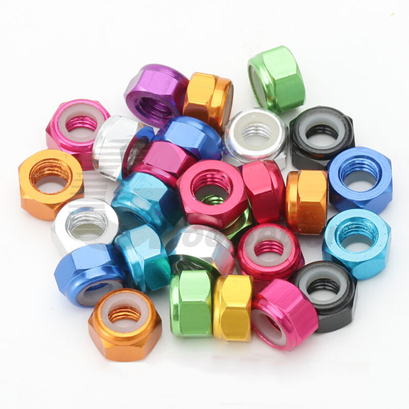 M2.5 Aluminum Alloy Lock Nut Nylon Insert Lock Nus Hex Locknut Multicolor Metric