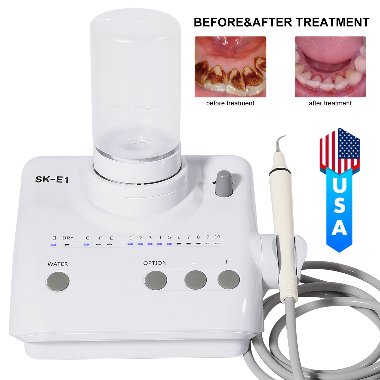 Dental Portable Ultrasonic Scaler Bottles fit Cavitron EMS +10*Replace Handpiece