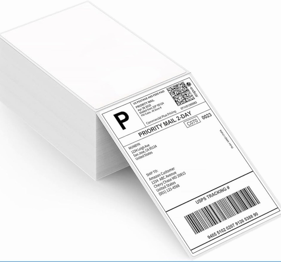 500 4×6 Thermal Shipping Labels Foldable