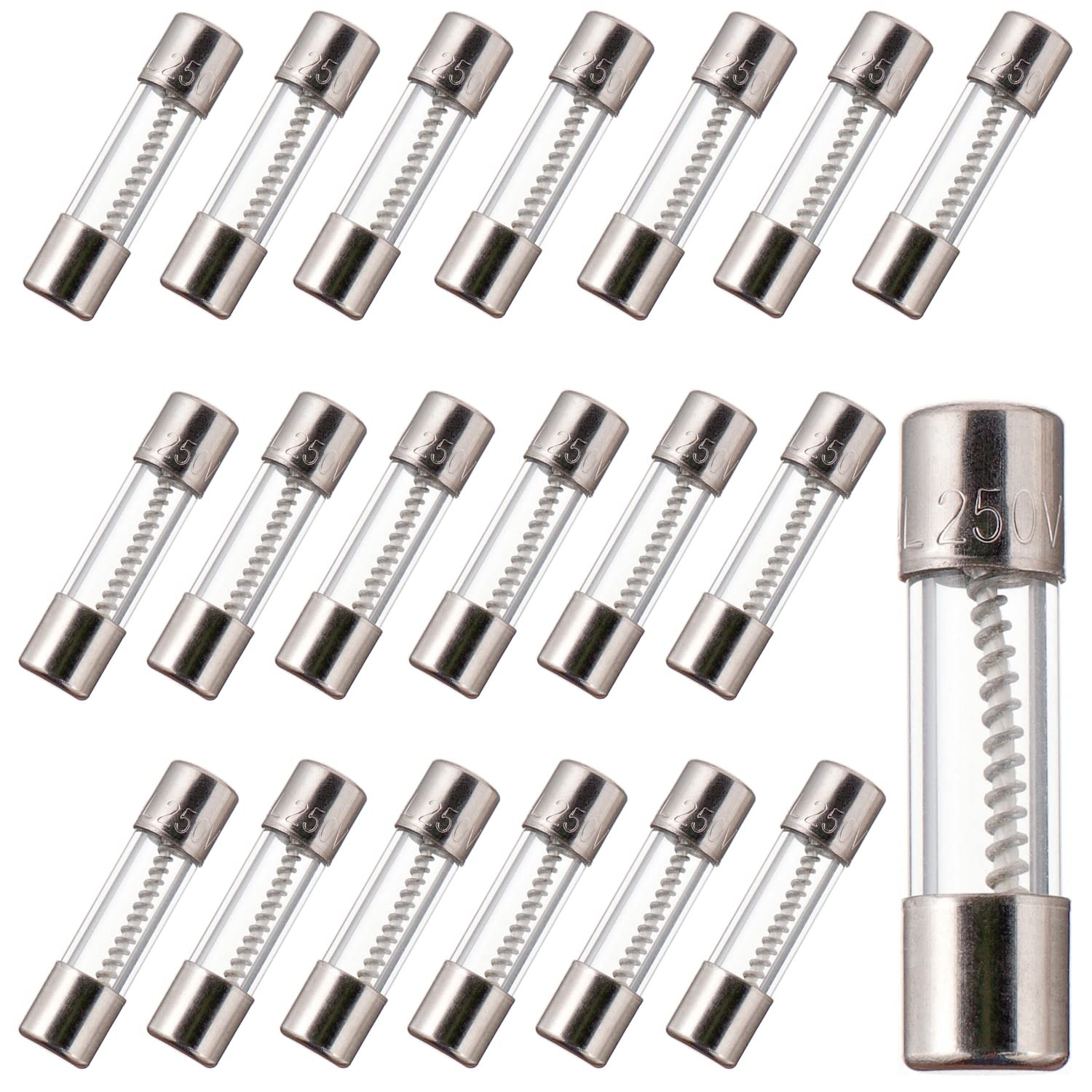BOJACK T0.5AL250V 5x20mm 0.5A 250V Slow Blow Fuses 0.5 Amp 250 T0.5A, C-425