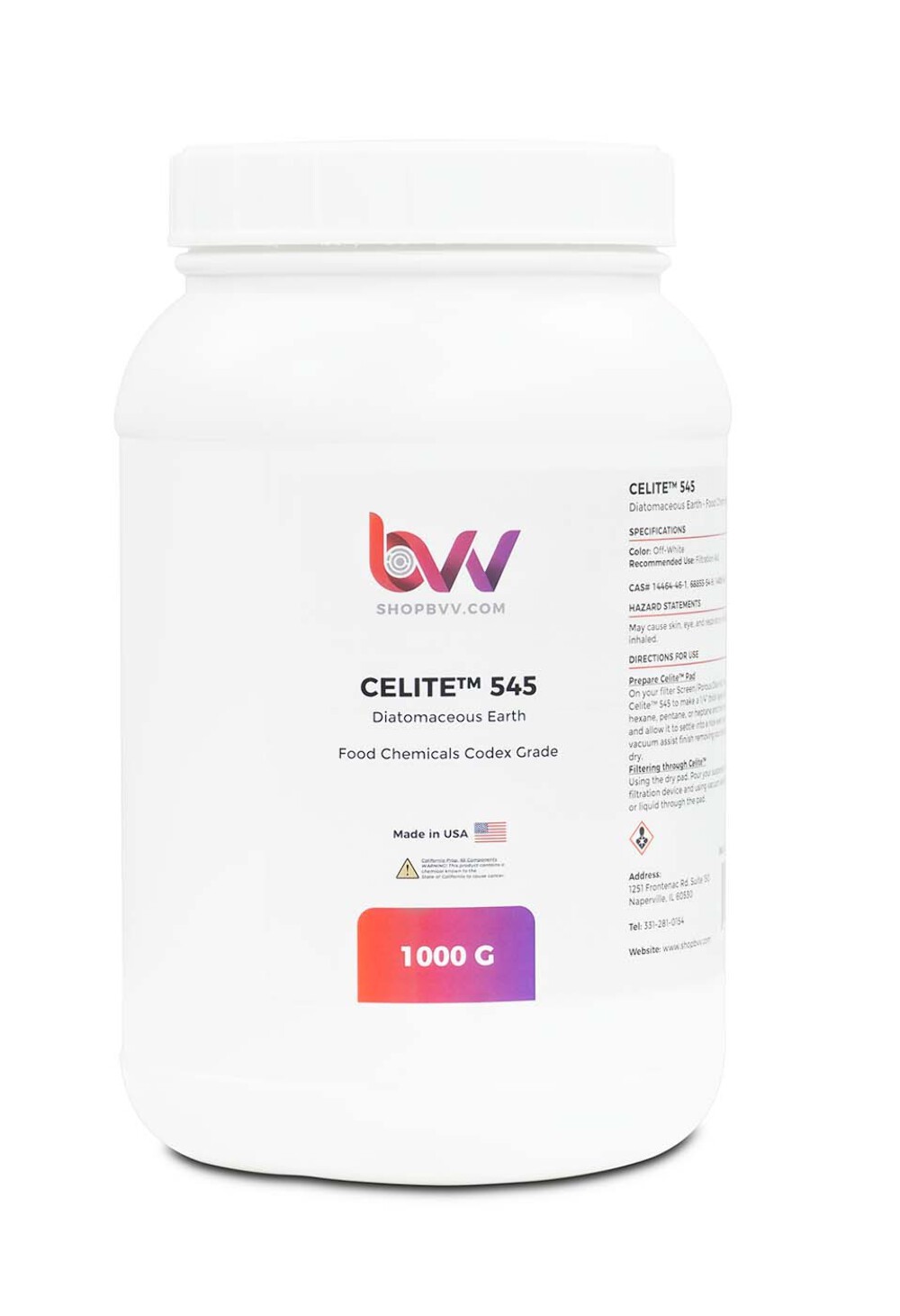 BVV Celite® 545 Diatomaceous Earth (Food Codex Grade) 4.5 Micron
