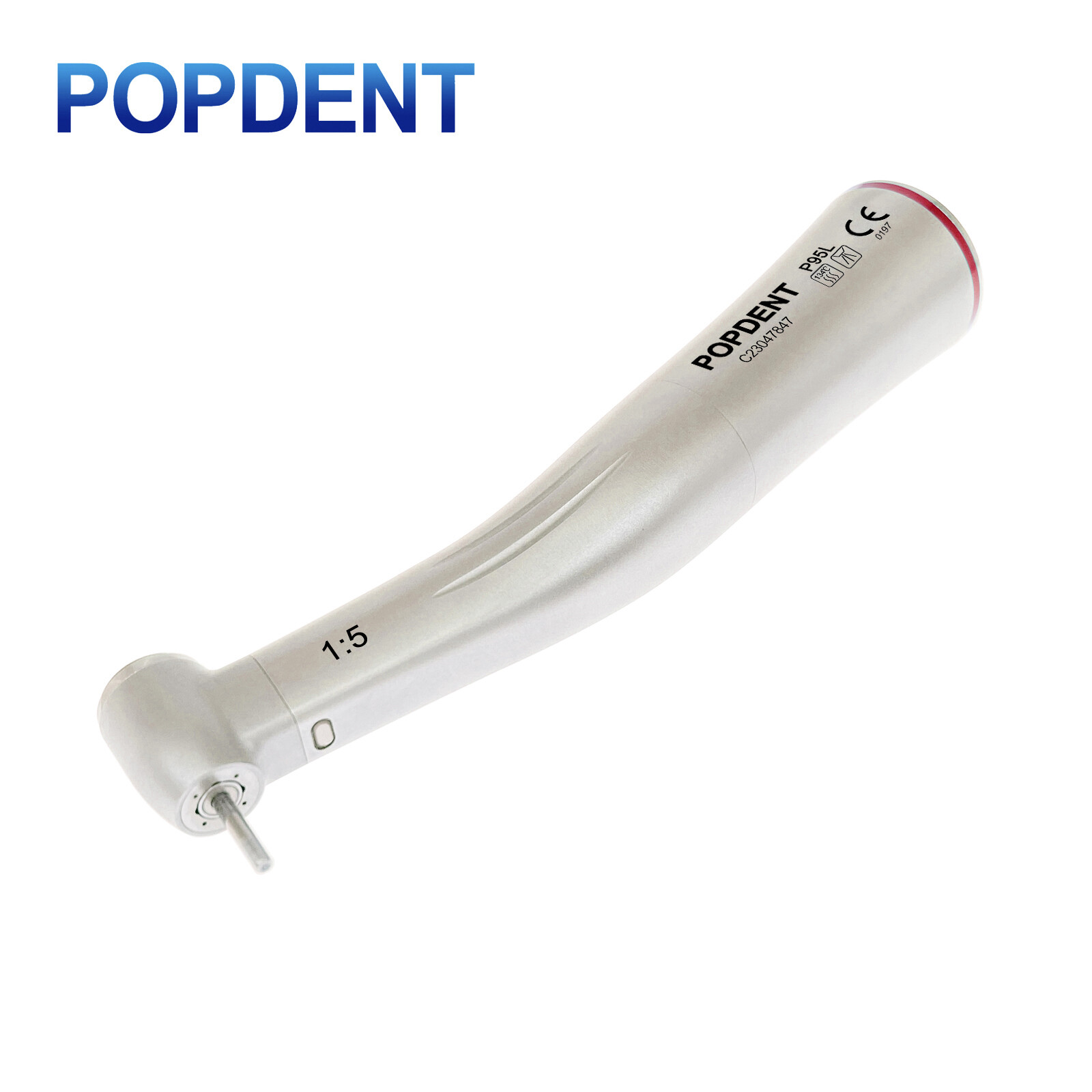 LED Dental 1:5 Fiber Optic Contra Angle Handpiece Red Ring NSK Ti-MAX X95L Style