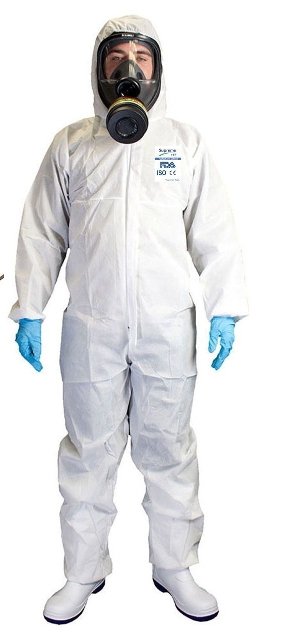 3 x Disposable Protective Coveralls Cleaning Painting Spray Suits Hood Boot