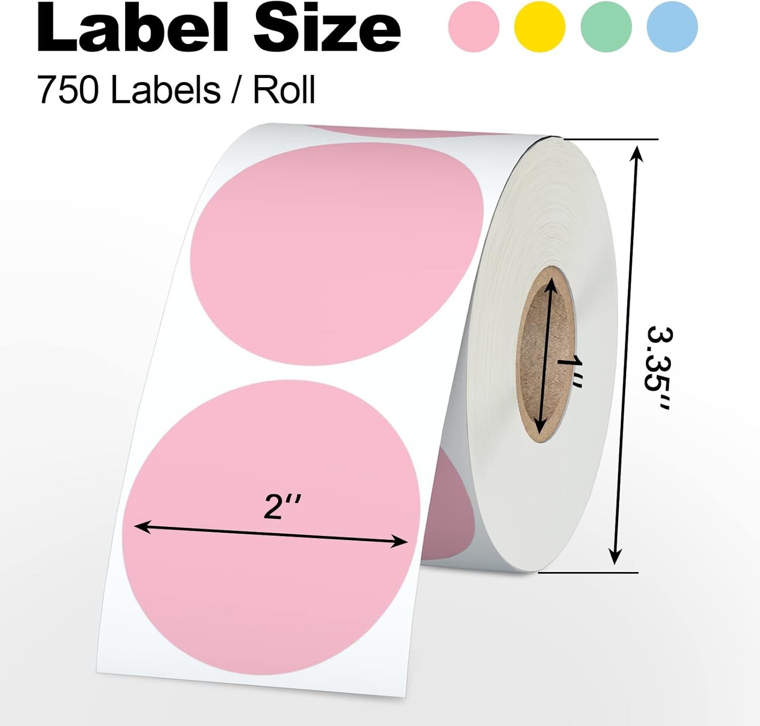 2″ Round Thermal Labels 750 Roll Self Adhesive Stickers for Thermal Printers