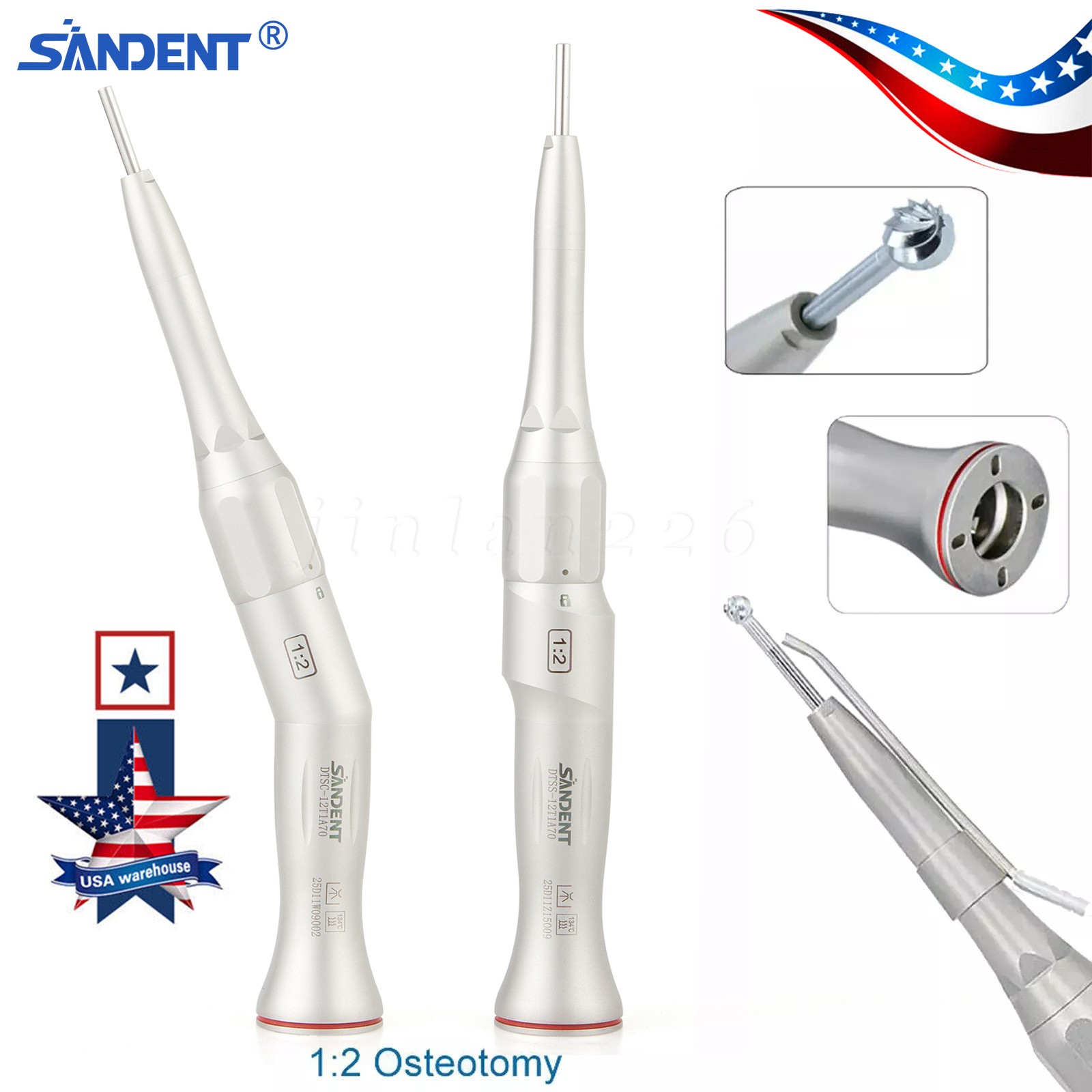 Dental Surgical Handpiece 20° Angle Straight Attachment 1:2 E-type NSK Style