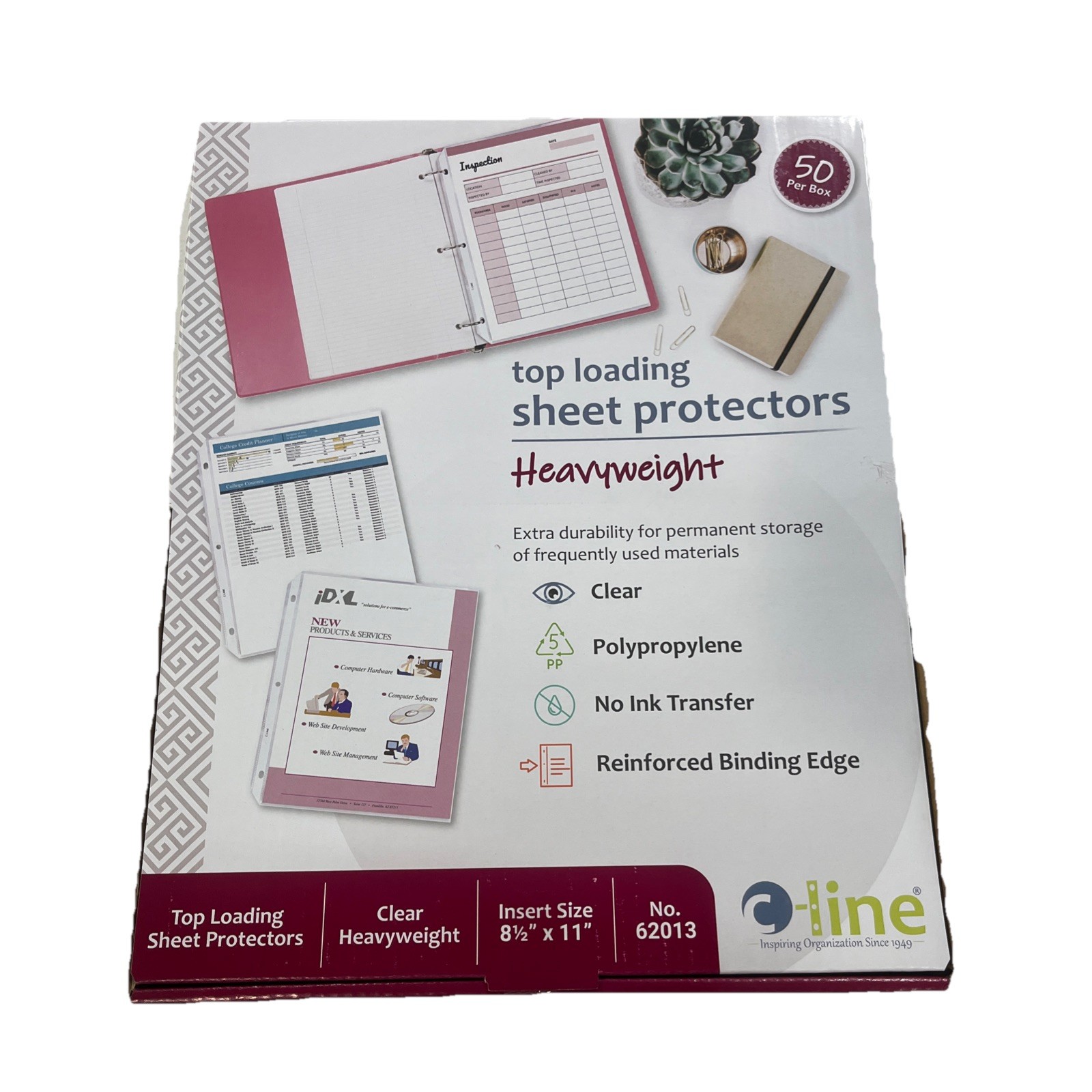 C-Line Sheet Protector, 8-1/2 x 11 Inches, Clear 50 Per Box