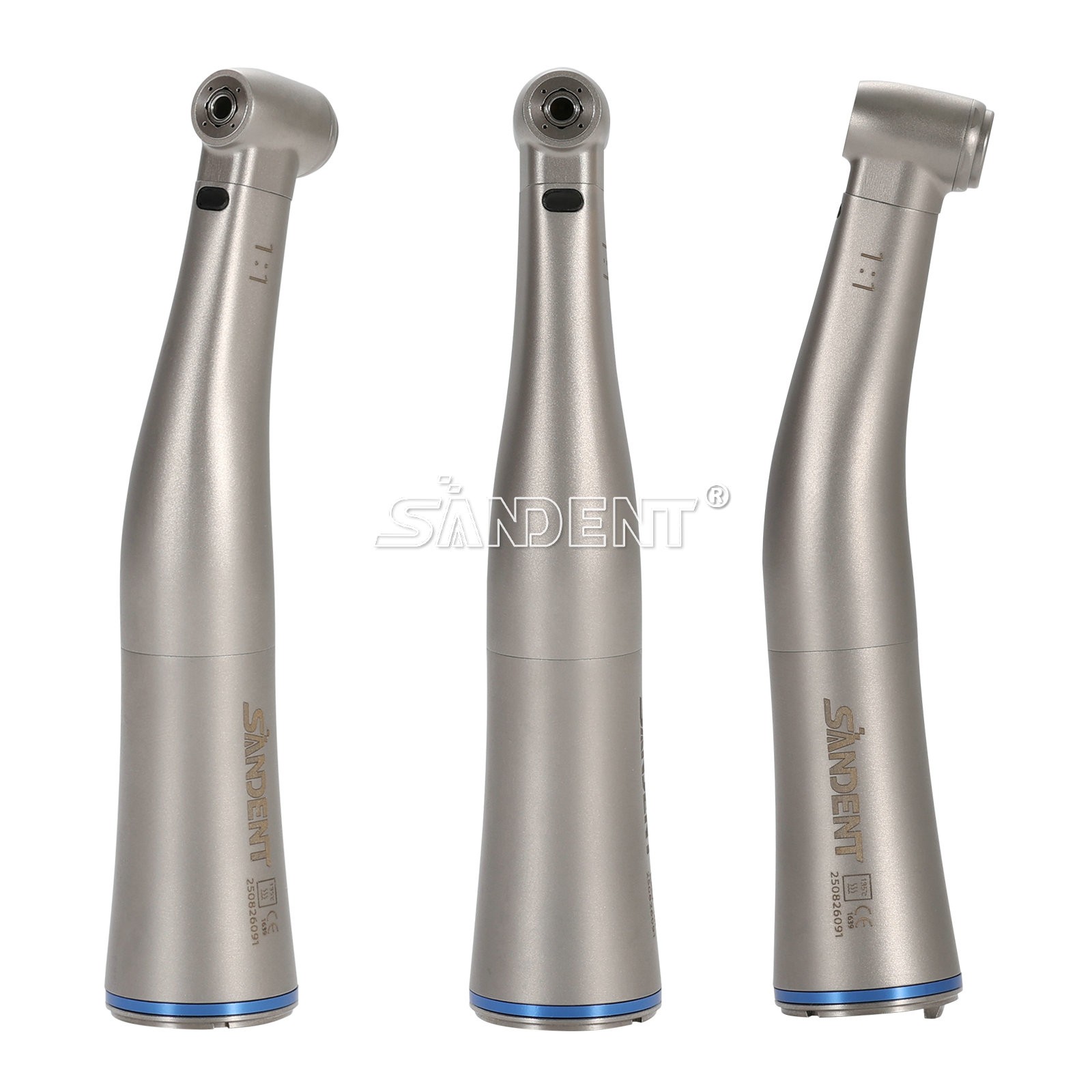 Dental 1:1 Fiber Optic LED Contra Angle Handpiece 4 Spray Push Button fit NSK po