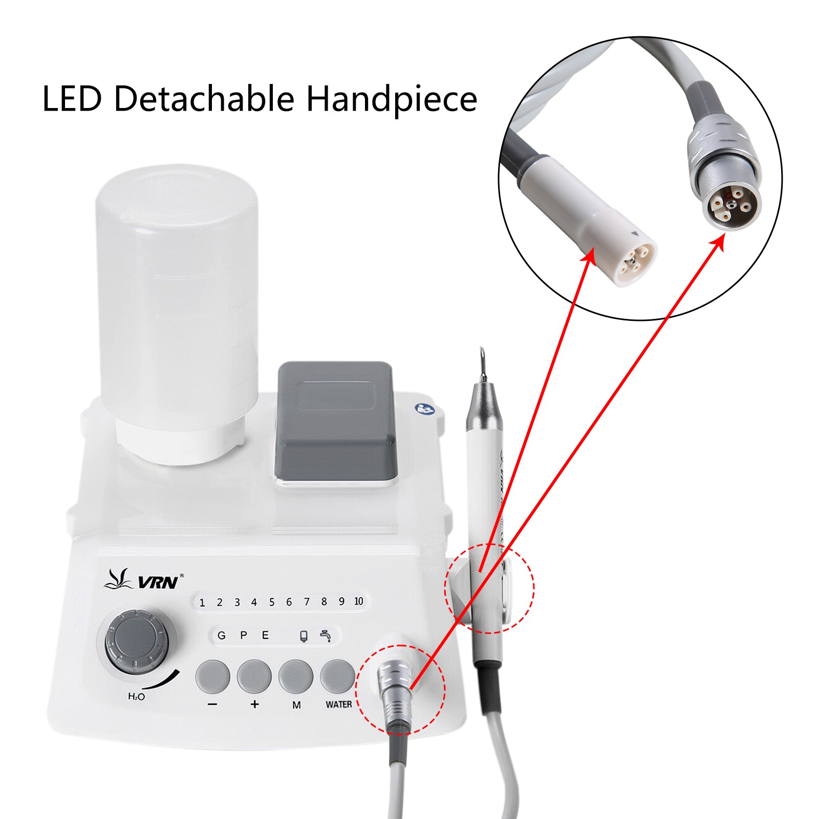 Dental Ultrasonic Scaler & LED Detachable Handpiece Auto Water Supply USA STOCK