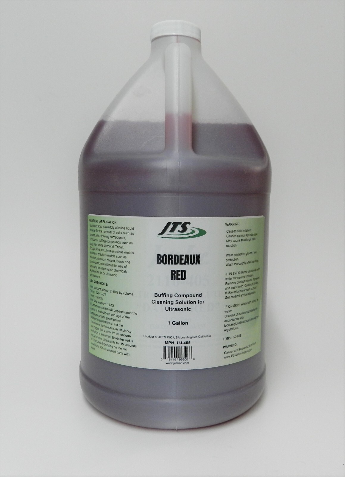Ultrasonic Cleaning Solution JTS Bordeaux Red 1 Gallon Buffing Compound Remover