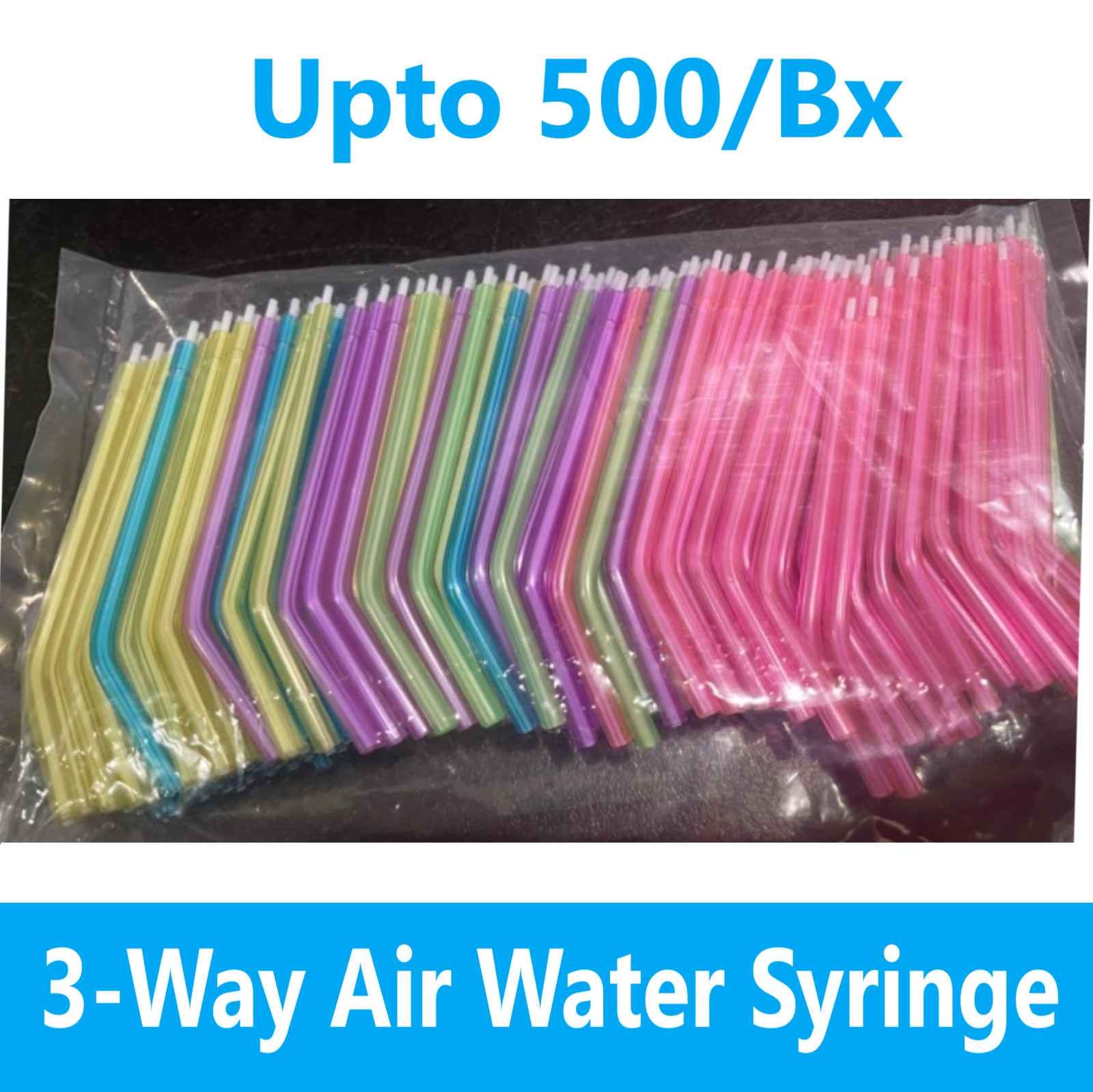 Dental 3-Way Air Water Syringe Disposable Spray Tips Triple Nozzles Upto 500/Bx