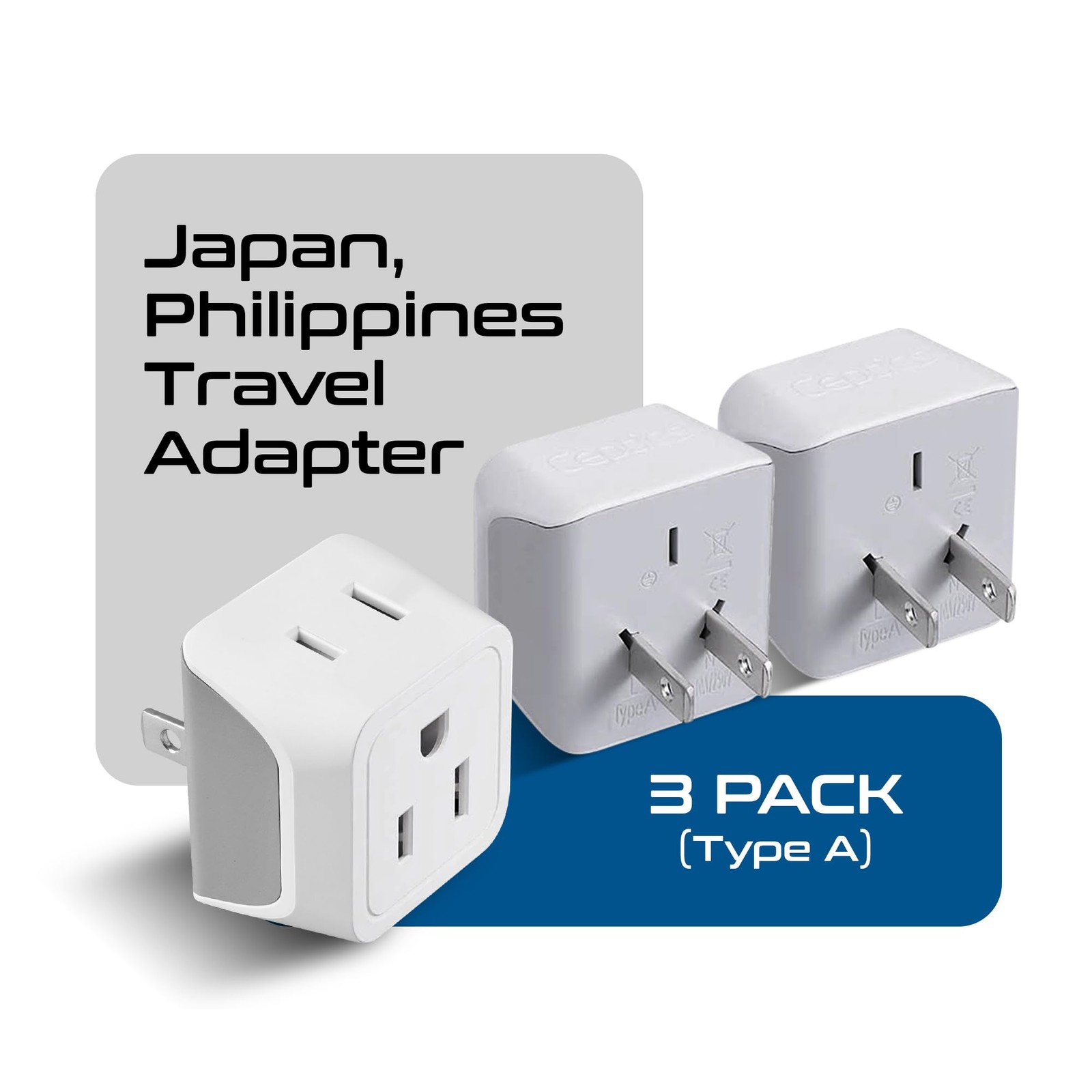 Japan, Philippines Travel Adapter Plug by Ceptics – USA 3 Pin Polarized to 2 …