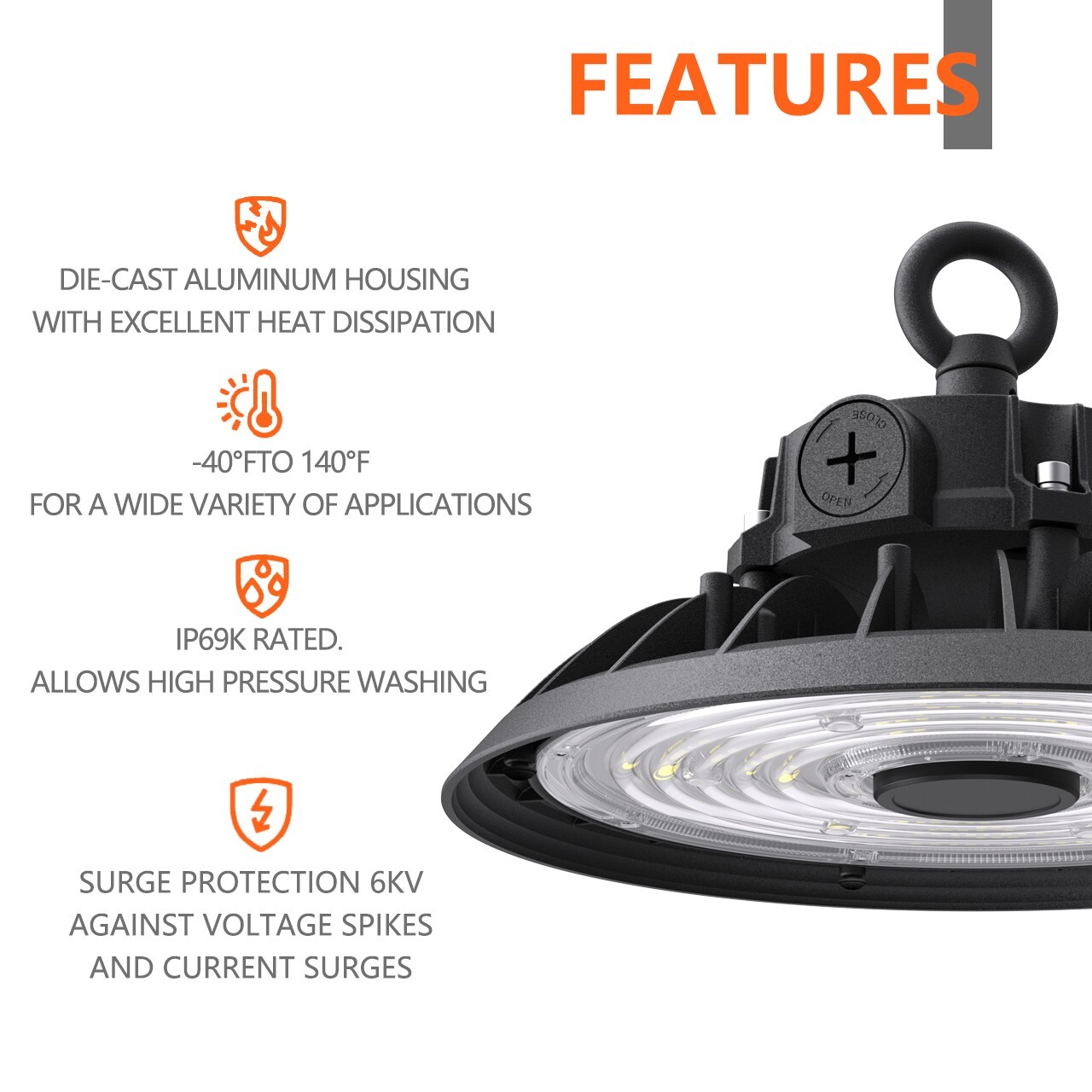 150W LED UFO High Bay Light Warehouse Commercial Industrial 5000K AC 100-277V