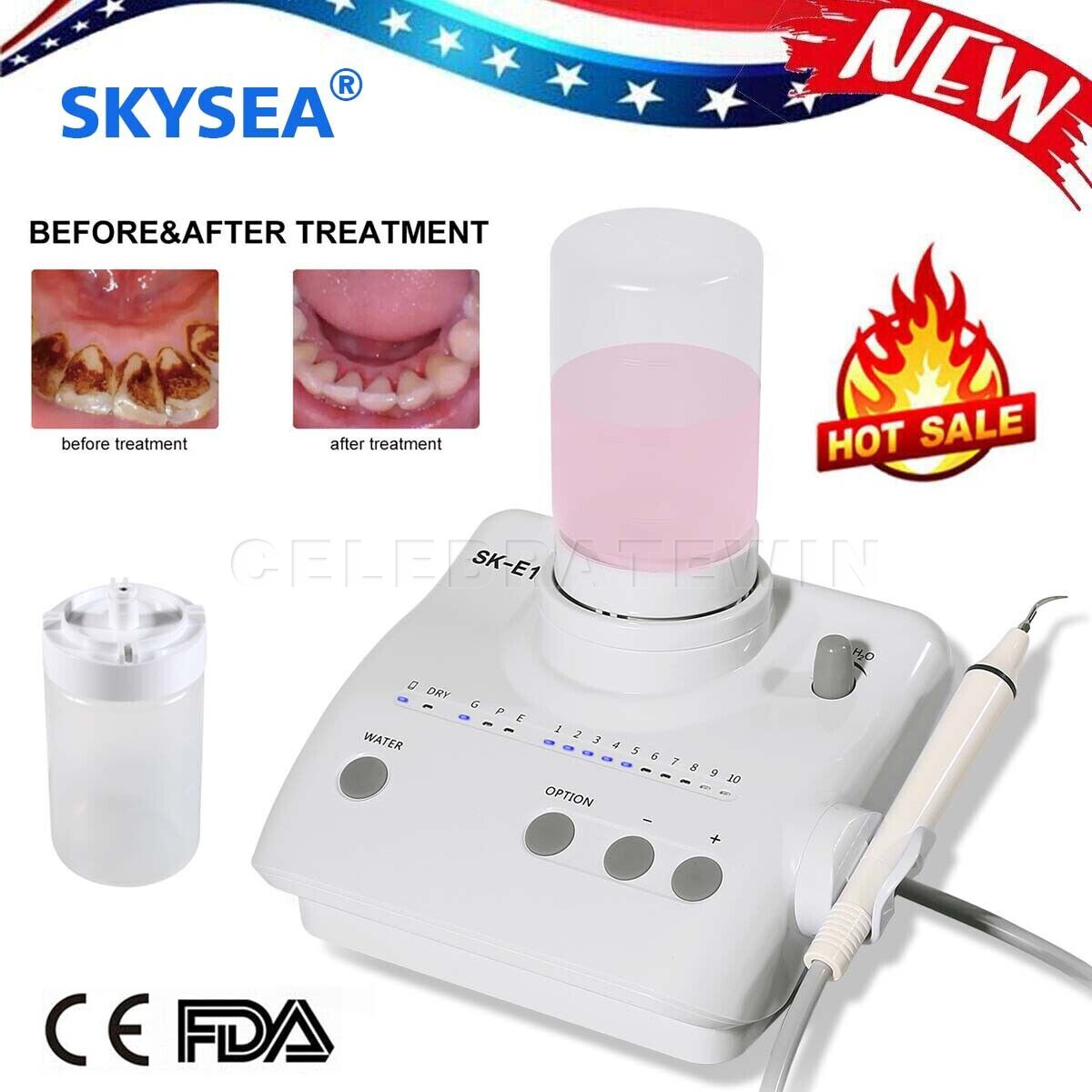 Fit Cavitron Dental Ultrasonic Scaler Machine 2 Bottles with EMS Handpiece Tips