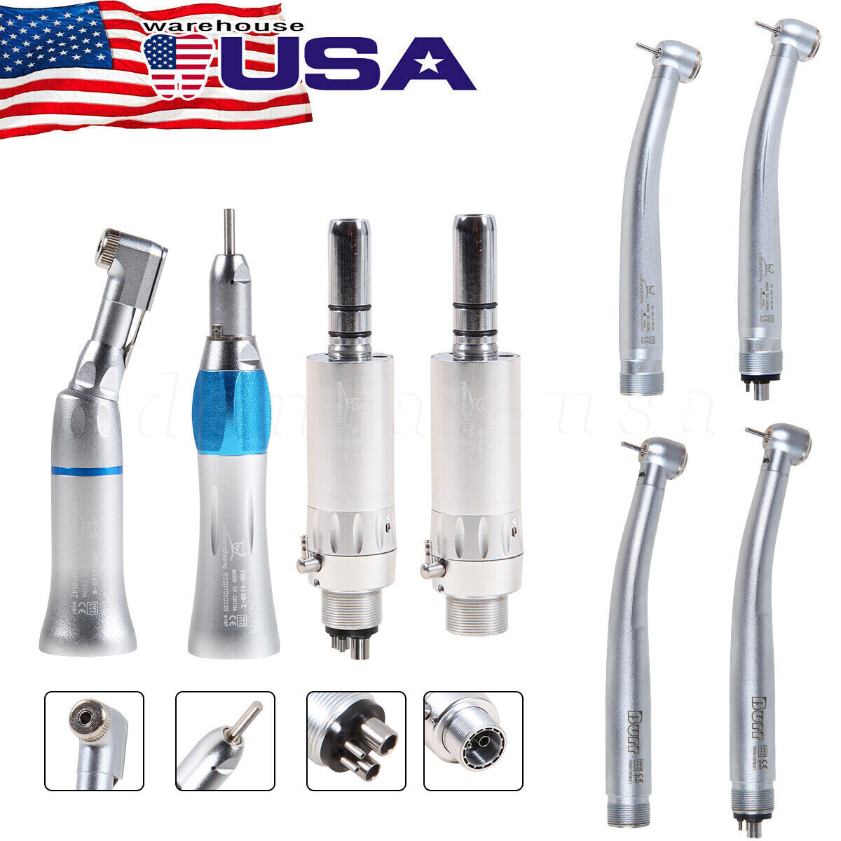 NSK Style Dental LED E-generator High low Speed Handpiece 2/4 Hole Turbine kv