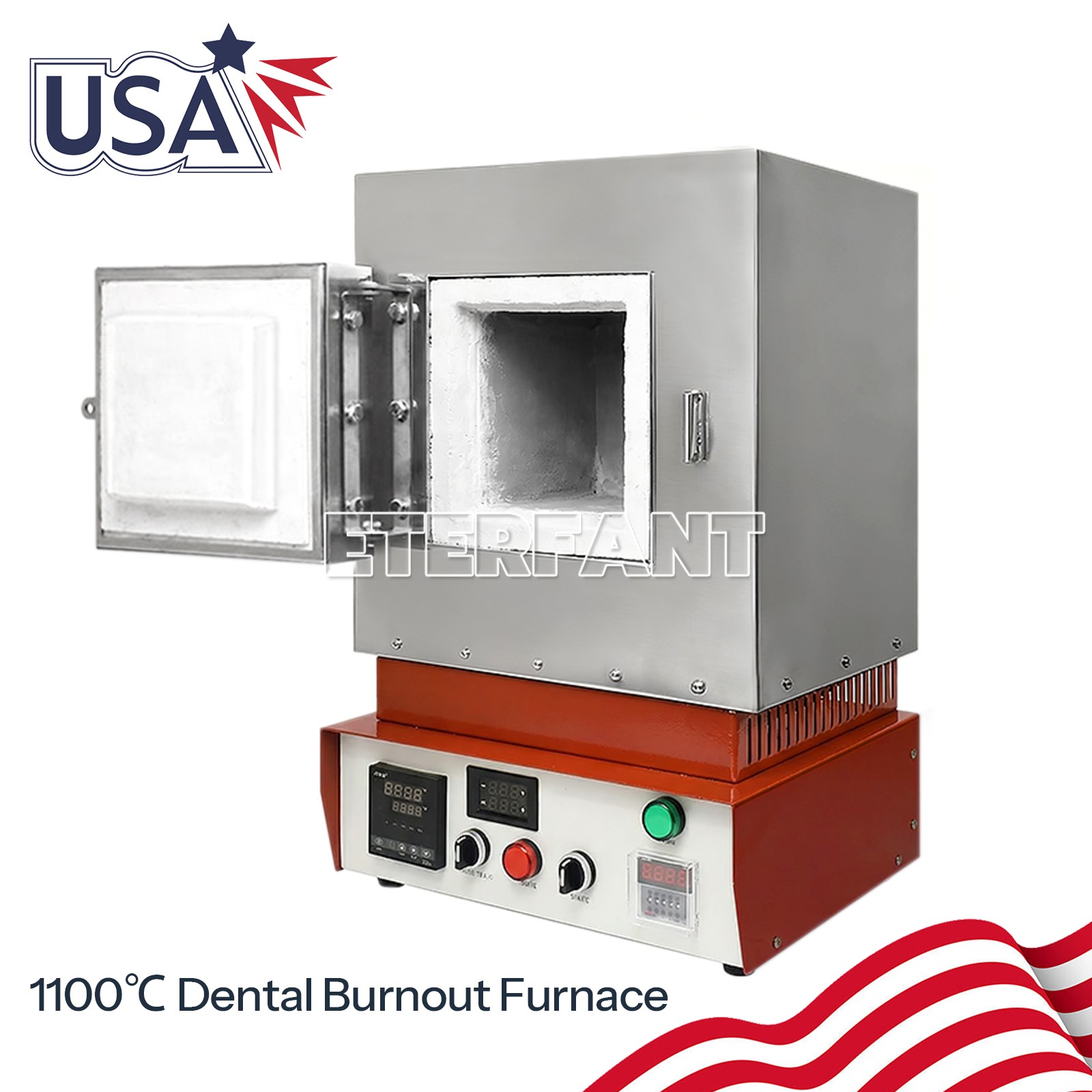 2000W/3000W Dental Lab 1100℃ Burnout Furnace High Temperature Fiber Ceramic Oven