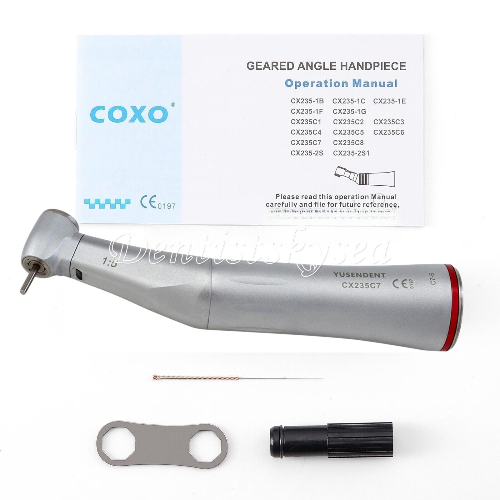 COXO Optic Fiber 1:5 Contra Angle Handpiece CX235C7 C7-5 Standard Head Dental