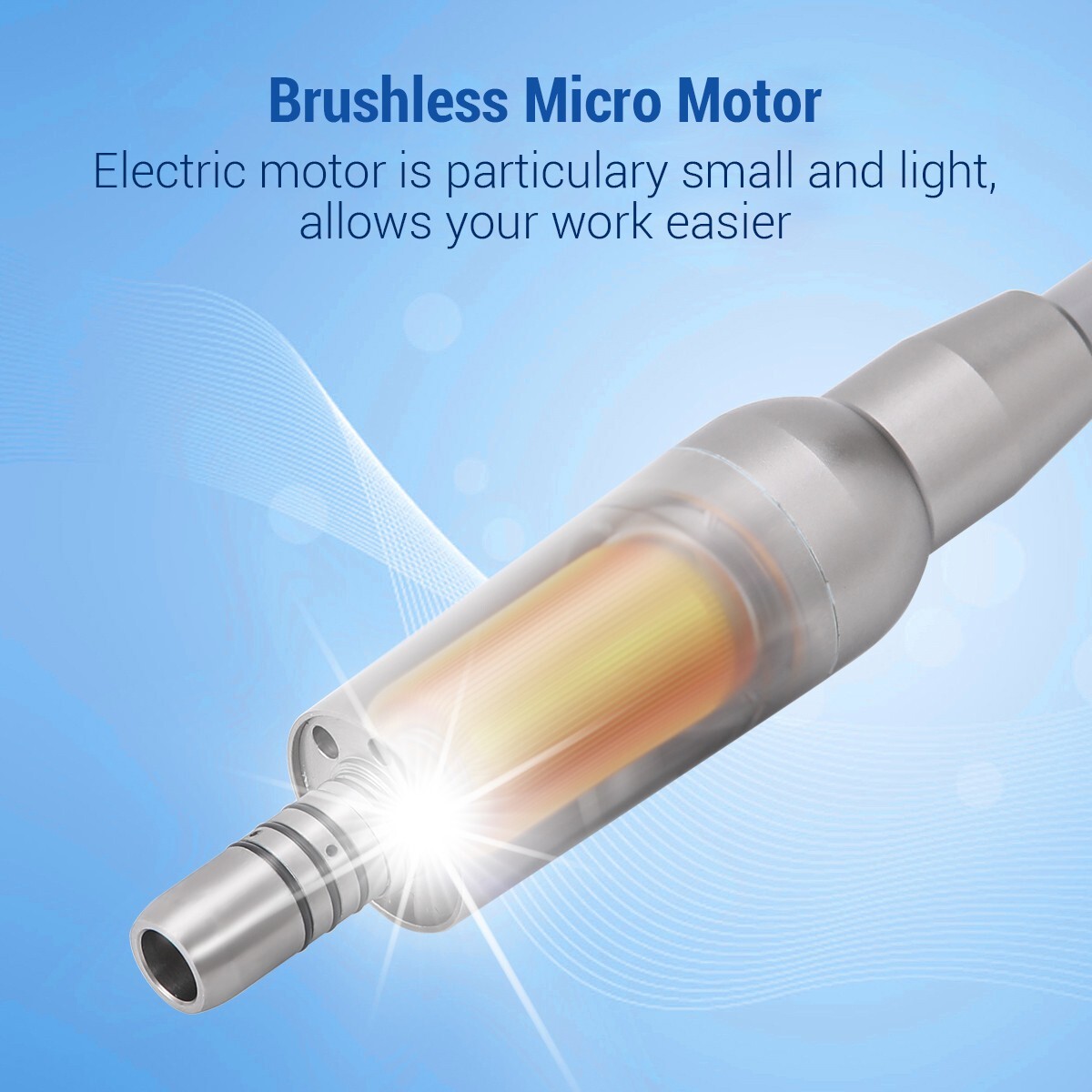 AZDENT Dental Brushless Electric LED Micro Motor Internal Spray 3.4Ncm E-type US