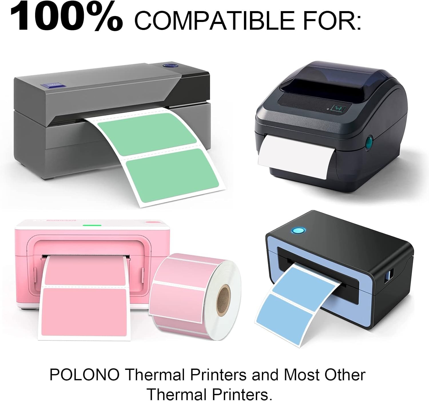 6000 Assorted Rectangular Direct Thermal Label for Zebra, Rollo, MUNBYN, POLONO