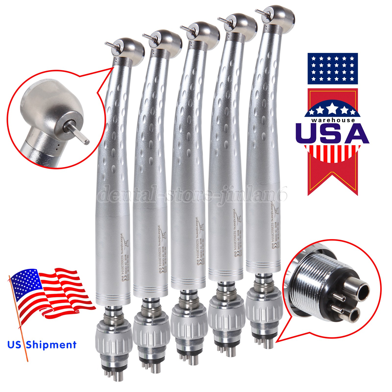 YABANGBANG Dental High Speed Handpiece with 4Hole Swivel Coupler For KaV GD4