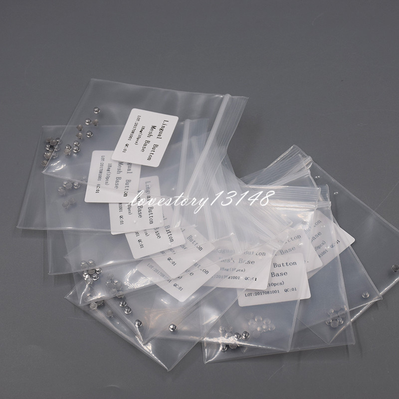 100 Pcs/10Packs Dental Orthodontic Lingual Buttons Bondable Round Base Monoblock