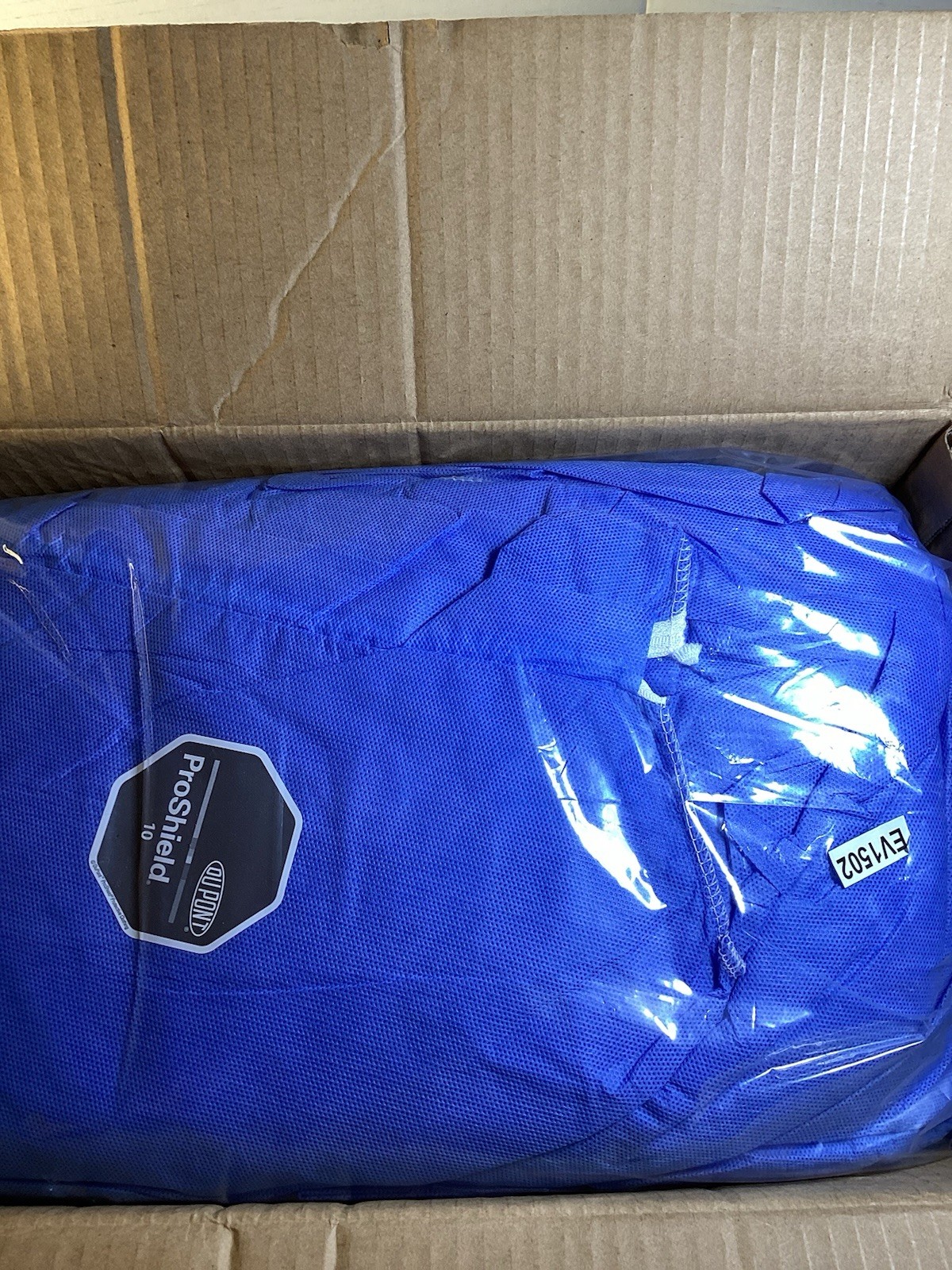 Box Of 25 DuPont Pro-Shield 10 Basic Coveralls/Med. Blue/Unopened/Disposable