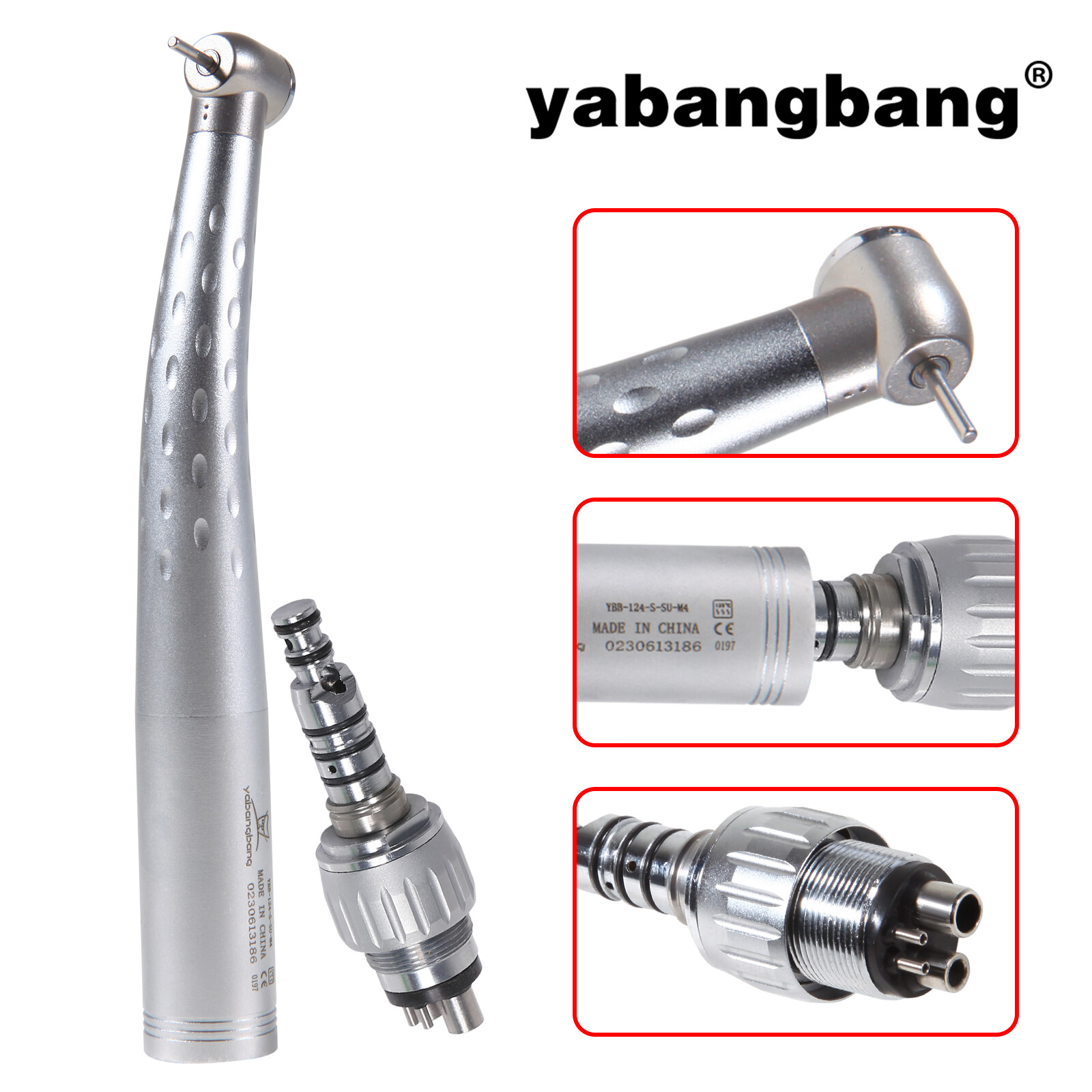 KAV Style Dental High Speed Handpiece with 4 Hole Quick Coupler 360° Swivel GB4