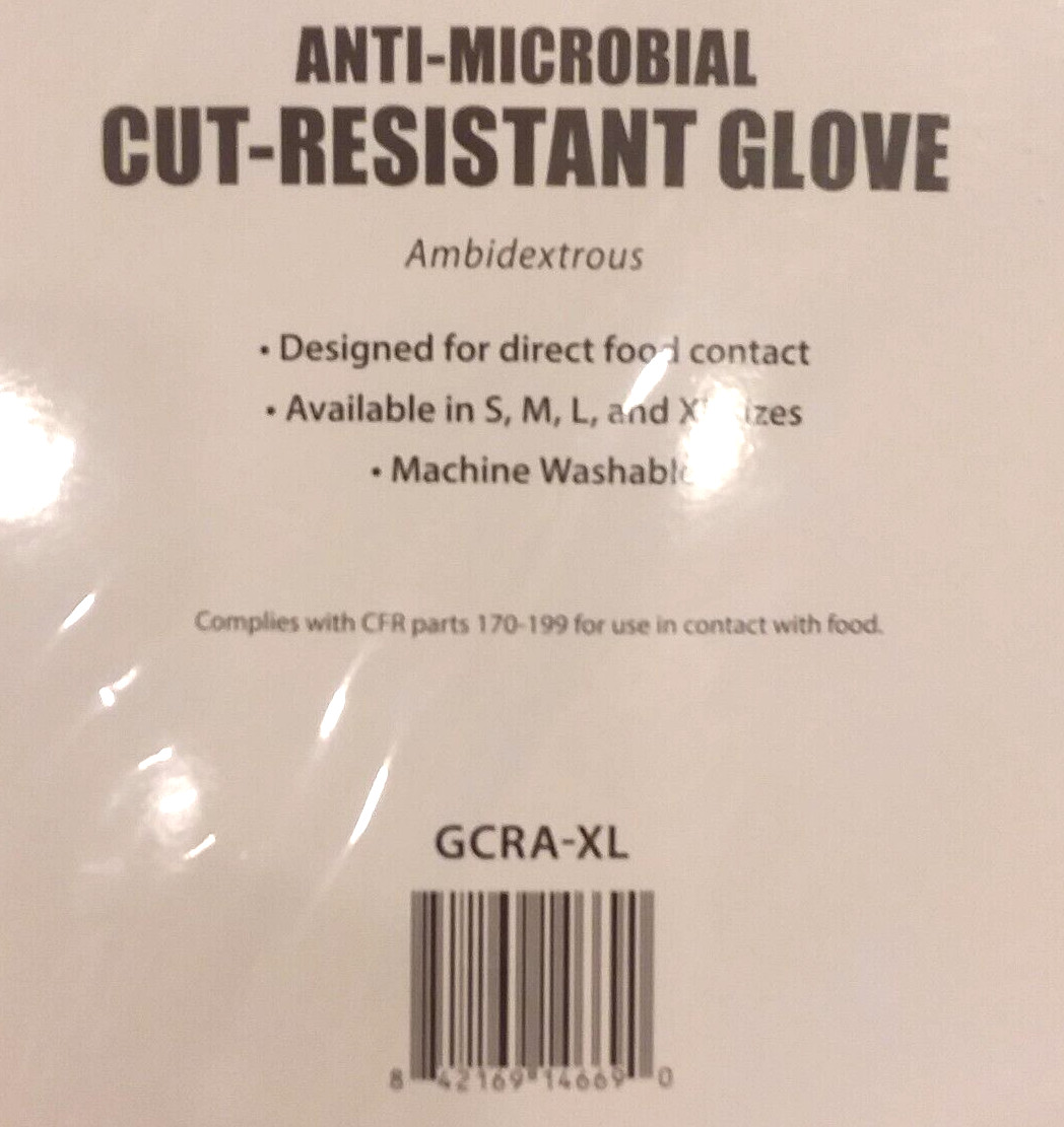 Winco Protective Cut Resistant Glove Level A5 Anti Microbial GCRA-XL EXTRA LARGE