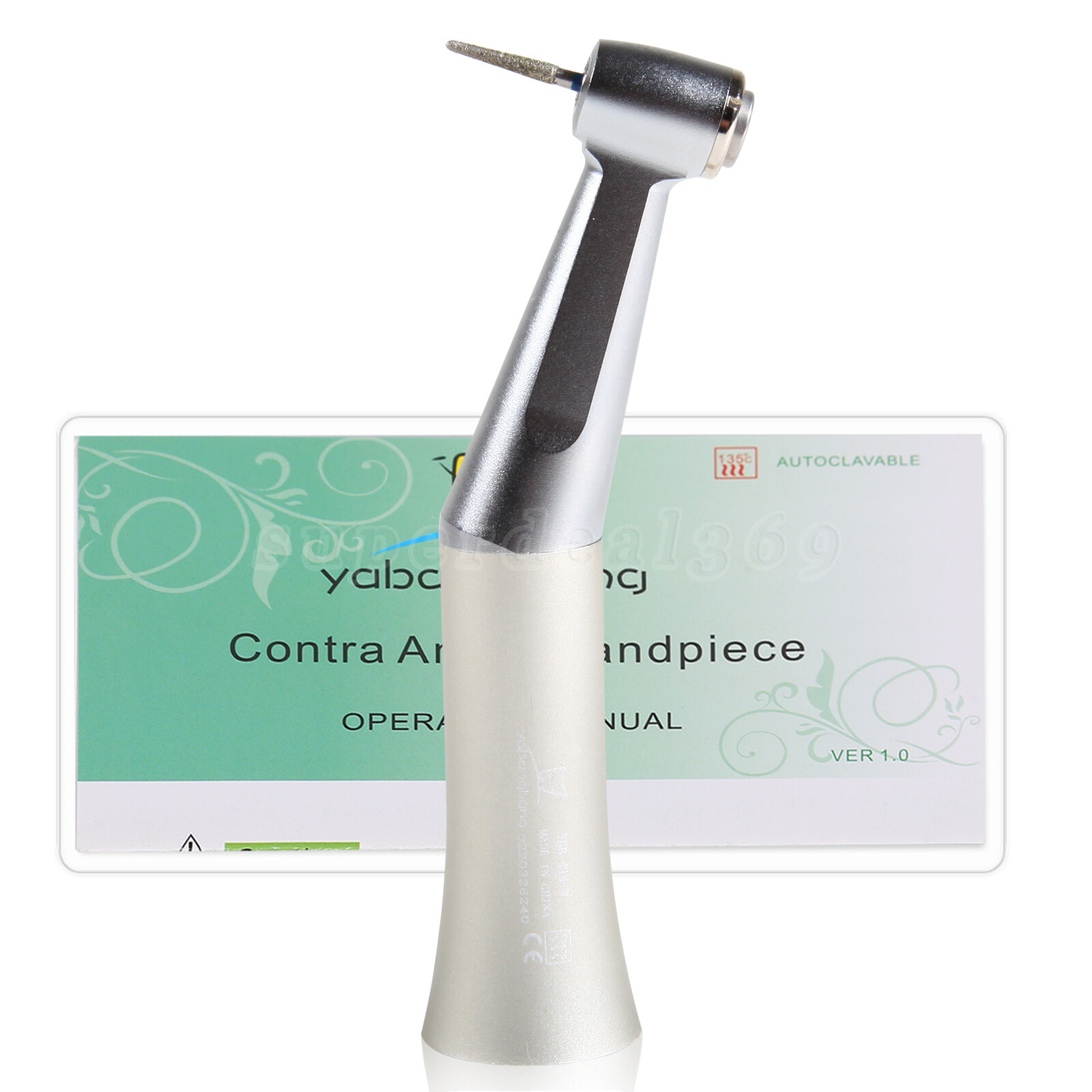 Dental Push Button Low Speed Contra Angle Handpiece E-type Fit FG 1.6mm Burs dk