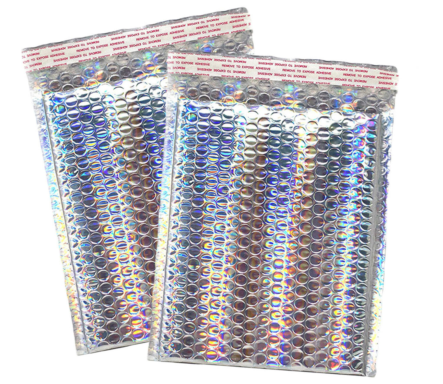 Nude Pink & Holographic Bubble Mailer 9.5×13 Metallic Foil Padded Envelopes Pack