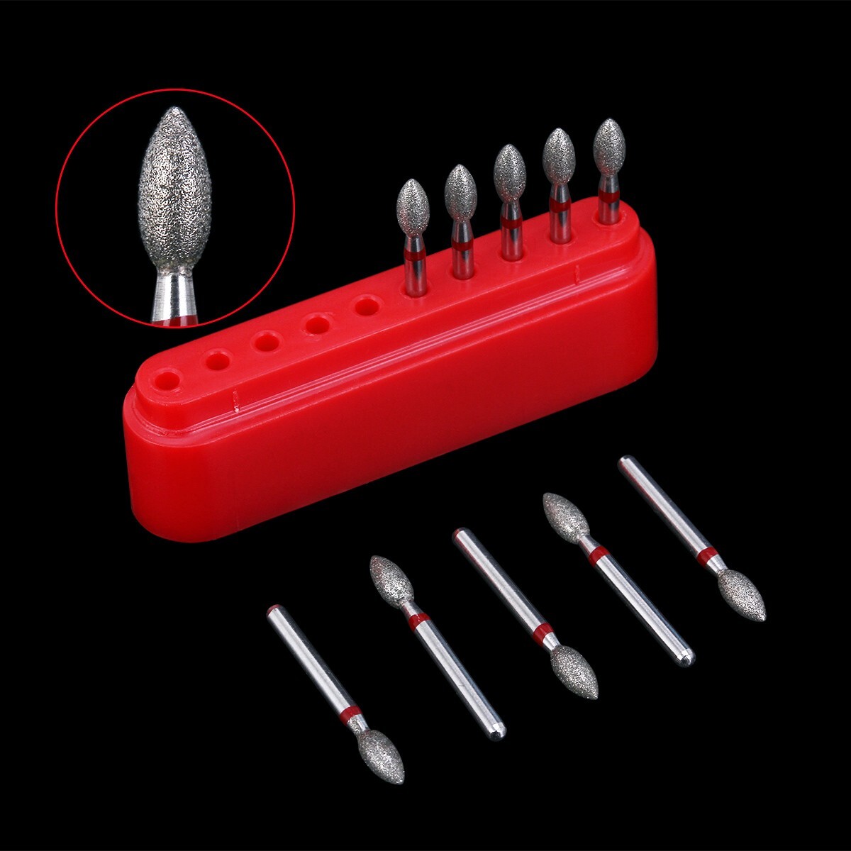 10pcs AZDENT Dental DIAMOND BURS FOOTBALL #368-023F FINE RED DEFEND 10pcs/Pack