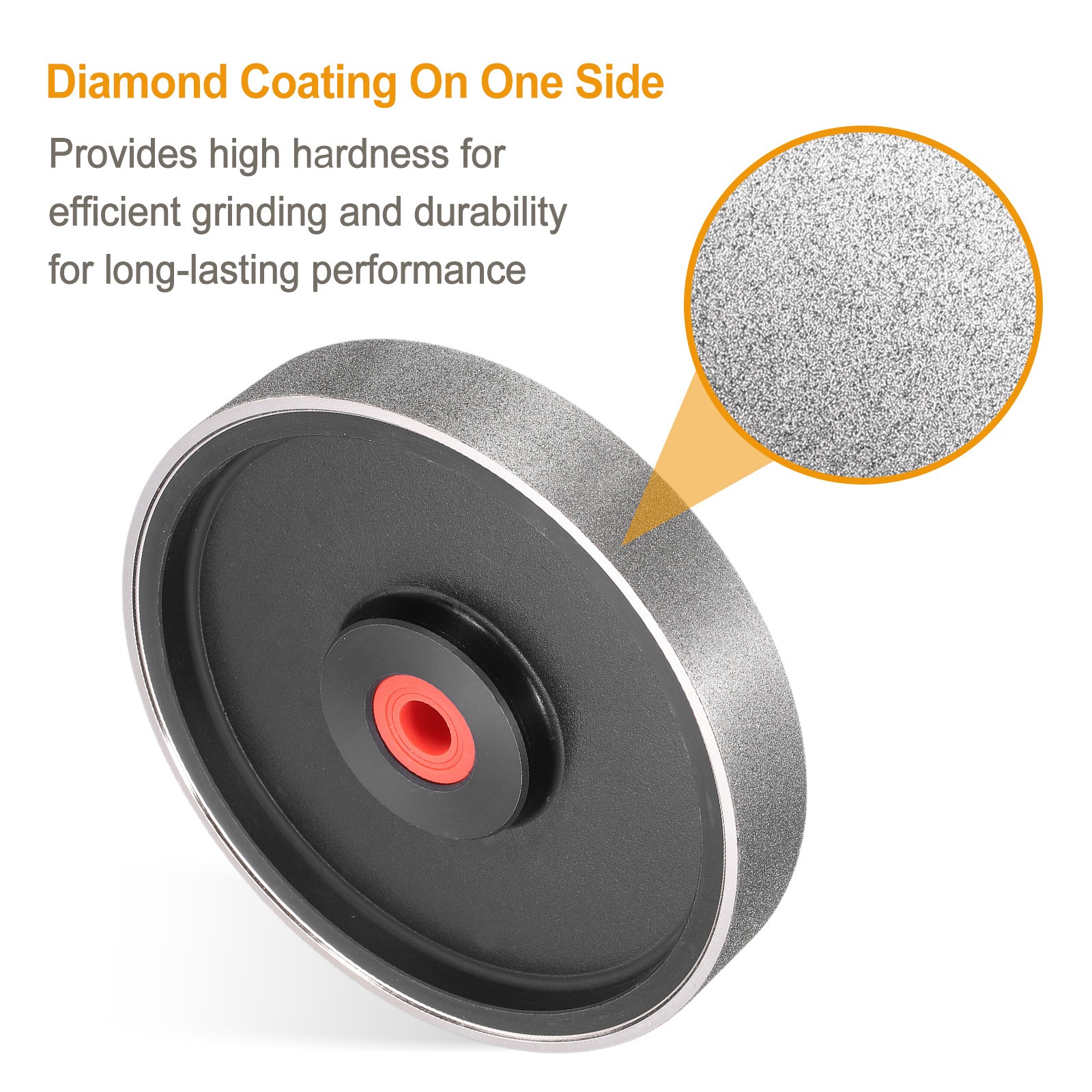 Diamond Lapidary Wheel 6 Inch x 1 Inch Arbor Hole 180 Grit with Reducer
