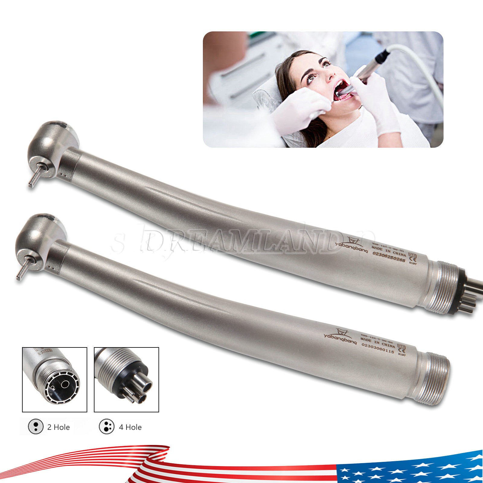 1-10 Yabangbang Dental LED E-generator/ High Speed Handpiece 4/2 Hole NSK Style