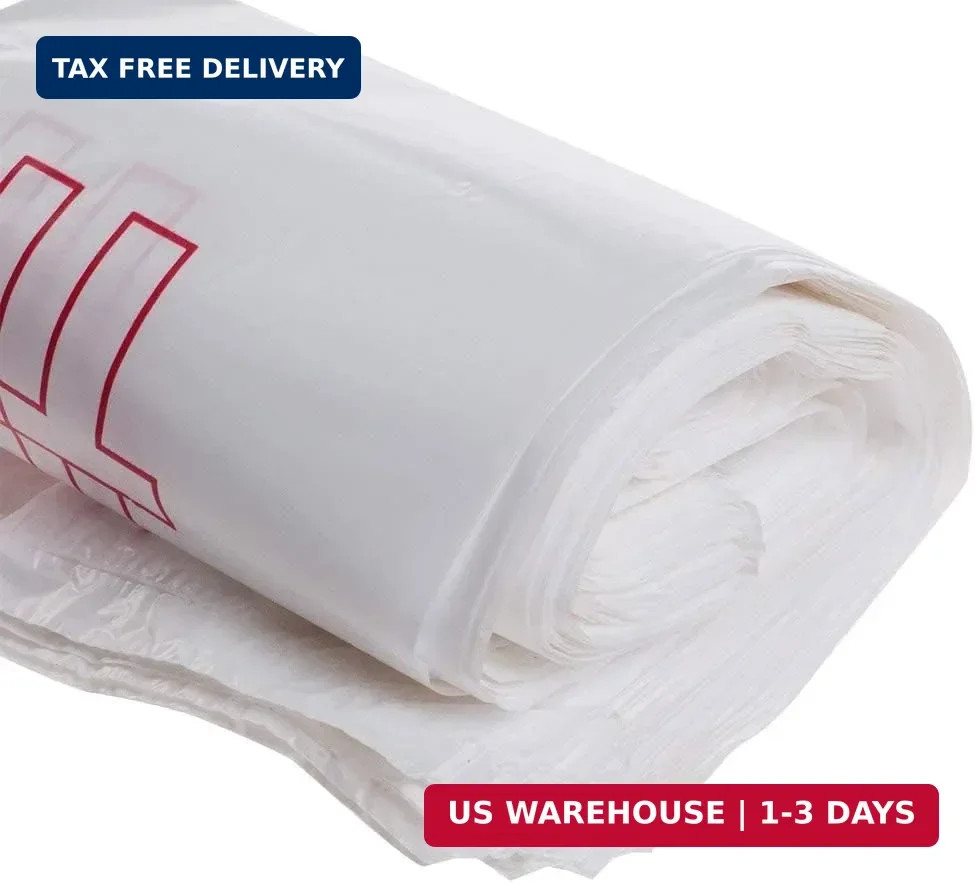 TashiBox 100 Ct plastic bags/Shopping Bags/Thank You Bags/Reusable and Disposabl