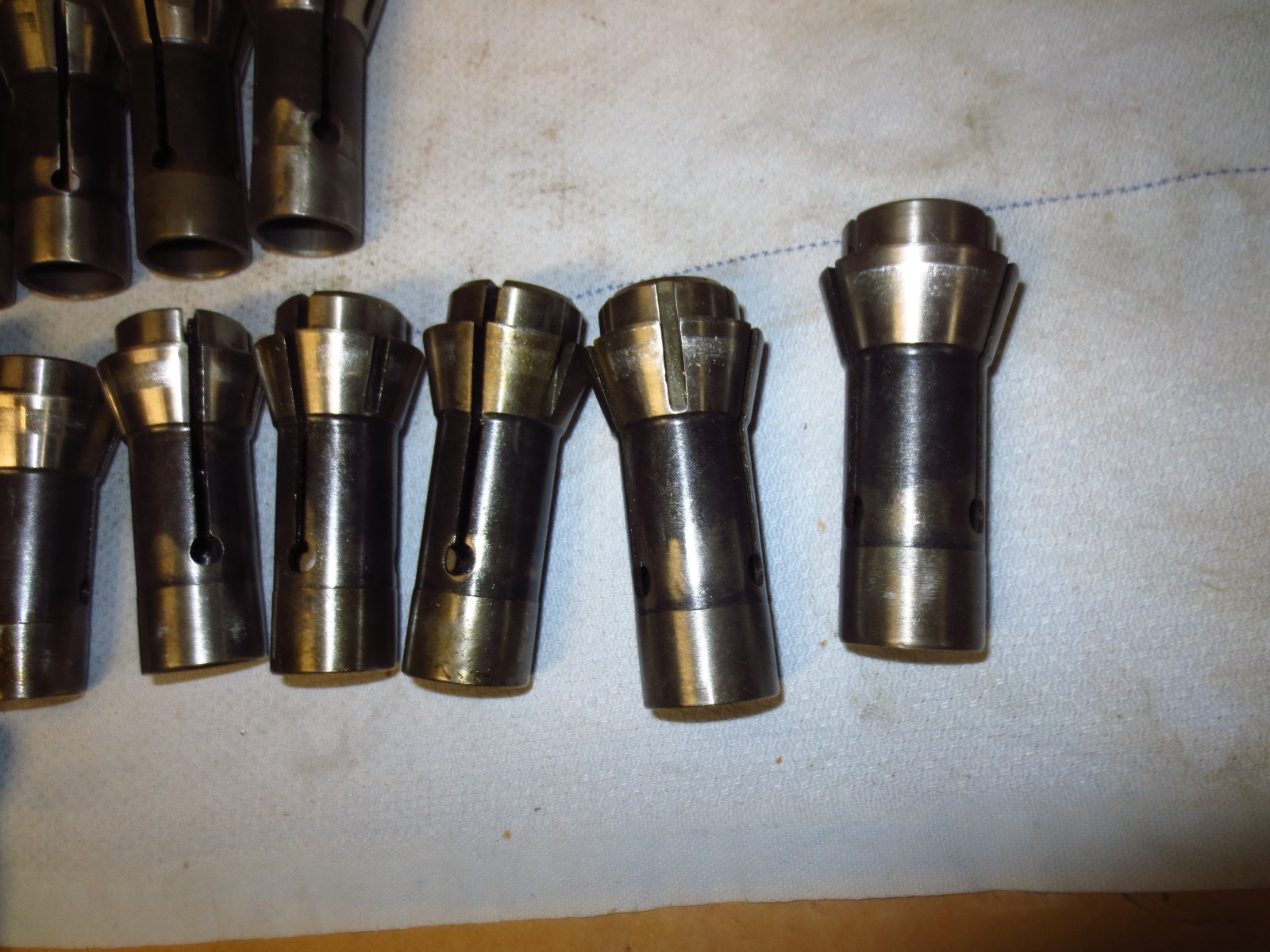 Lot of 12 S & M TF25 HEX, Round, Square Collets Southwick & Meister S&M