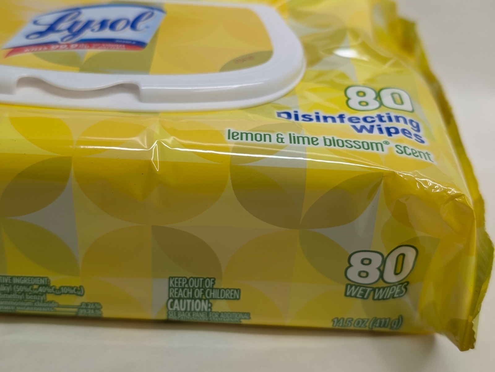 Lysol Disinfecting Wipes 80 Ct Lemon & Lime Blossom Scent Flip Top Pack ~ New